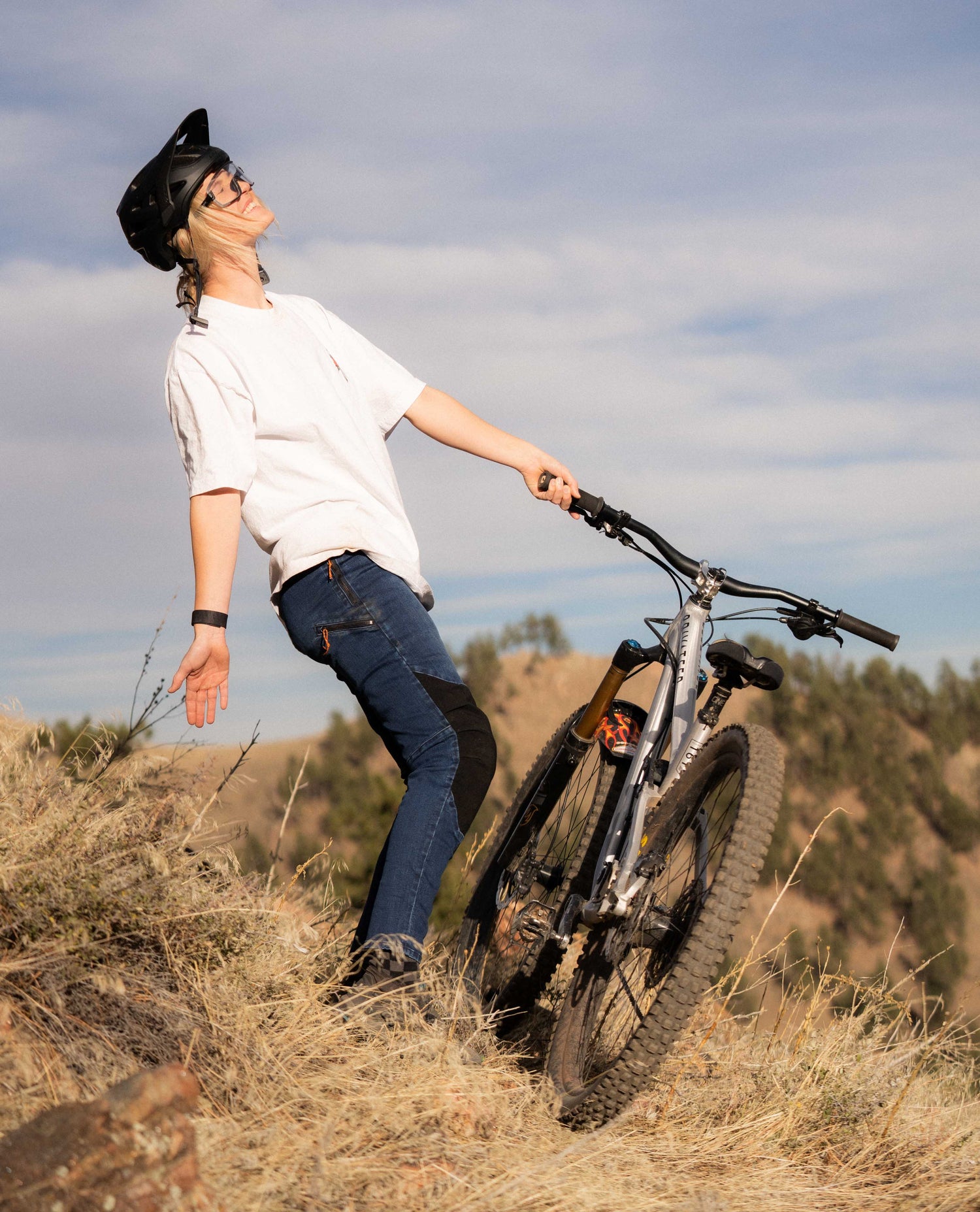Mo getting wacky in Women's Denim Bike Pant