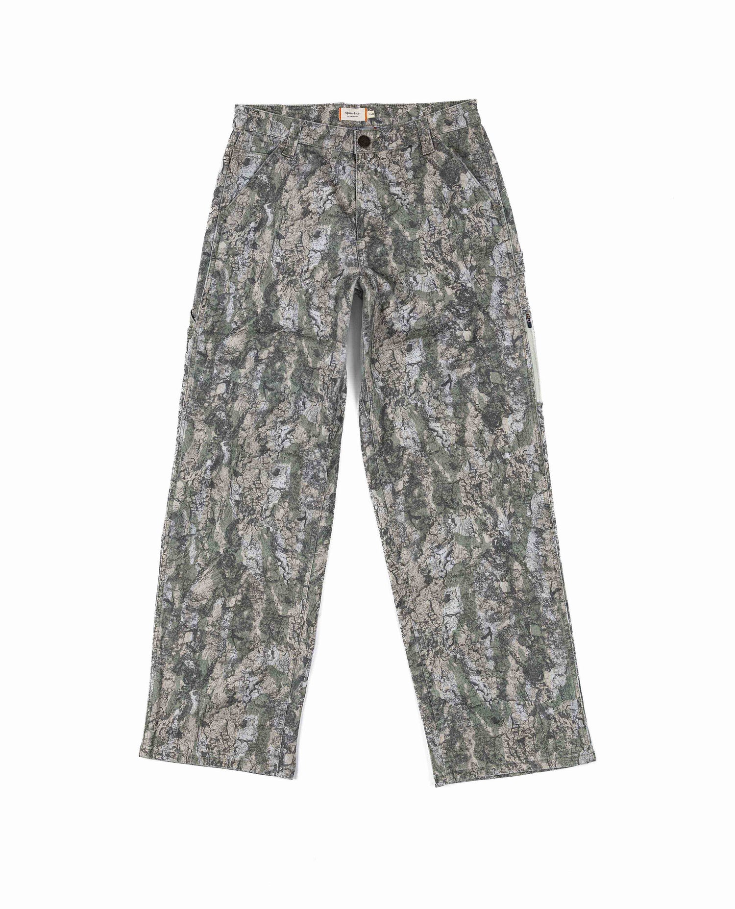 Camouflage pants on a white background