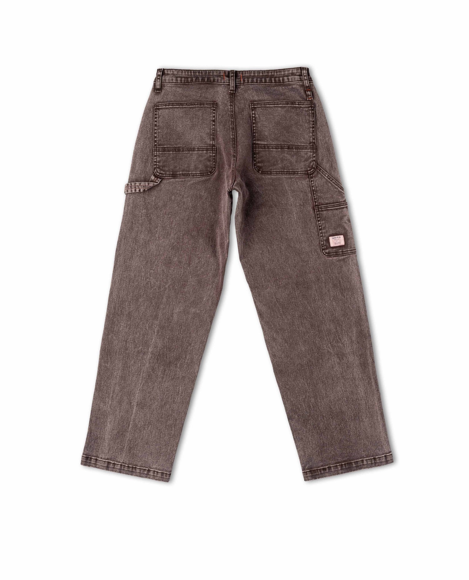 Brown work pants with multiple pockets on a white background