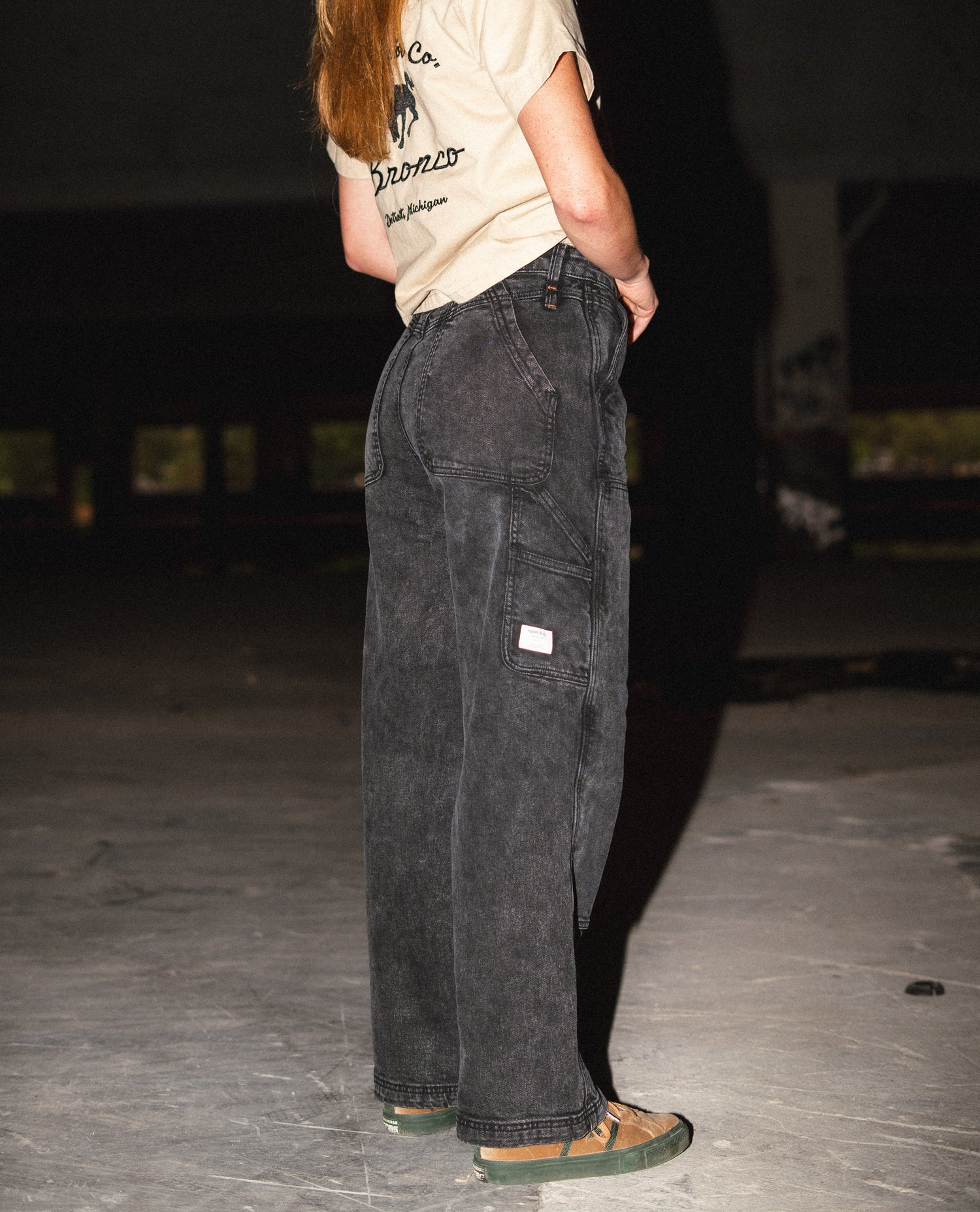 woman standing in Ripton dry sharpie pants.