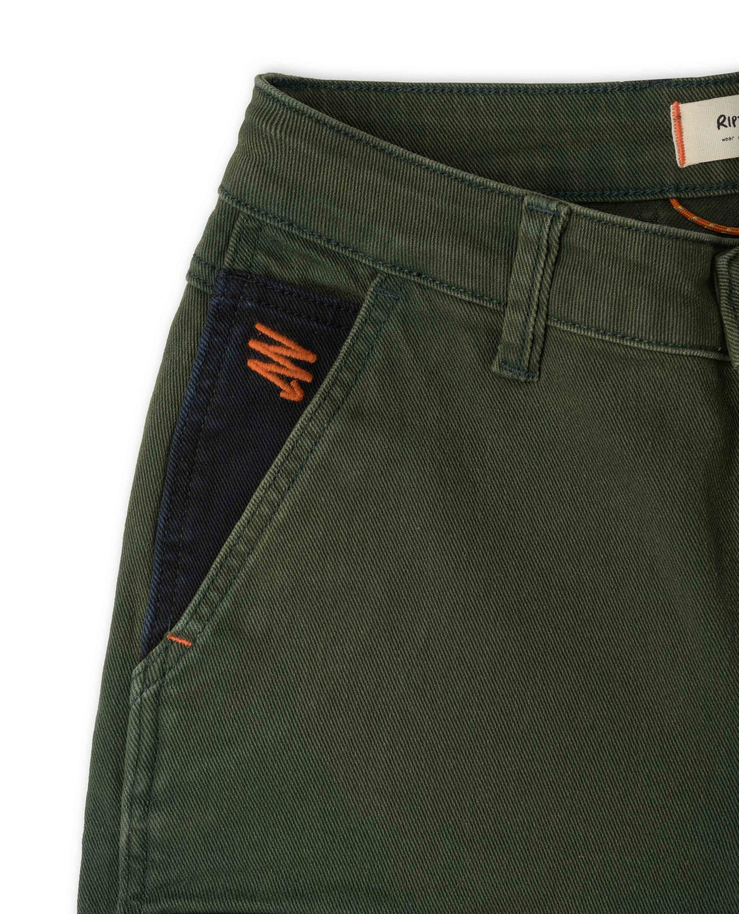 Women's Robin Hood Utility pants in studio waist details