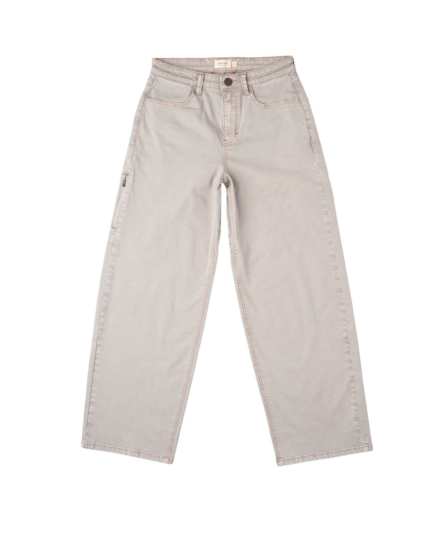 Light gray jeans on a white background