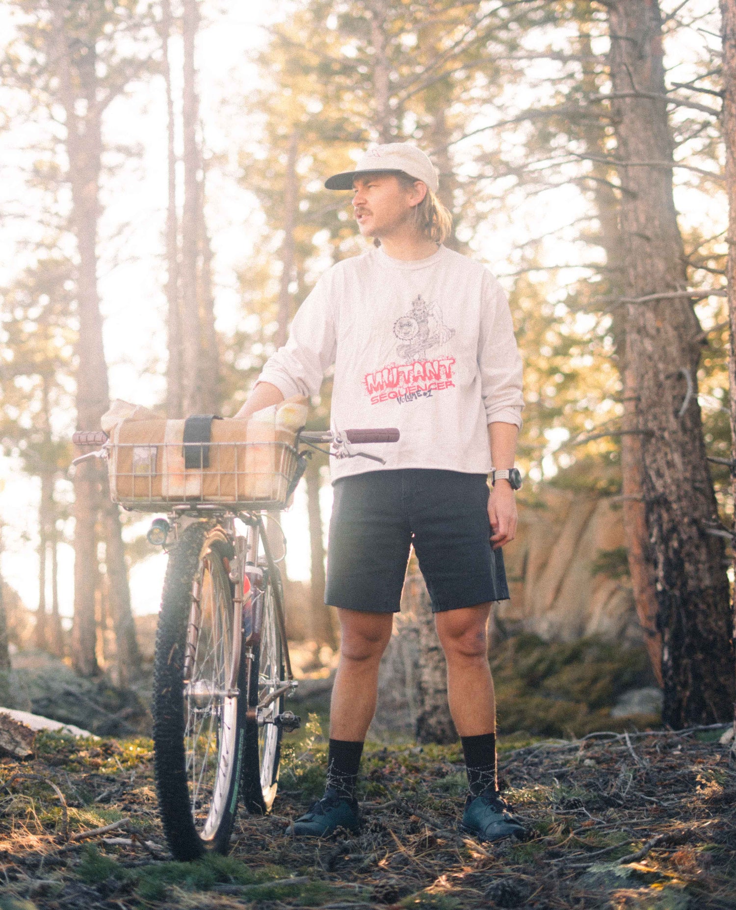 Will in the forest with his bike