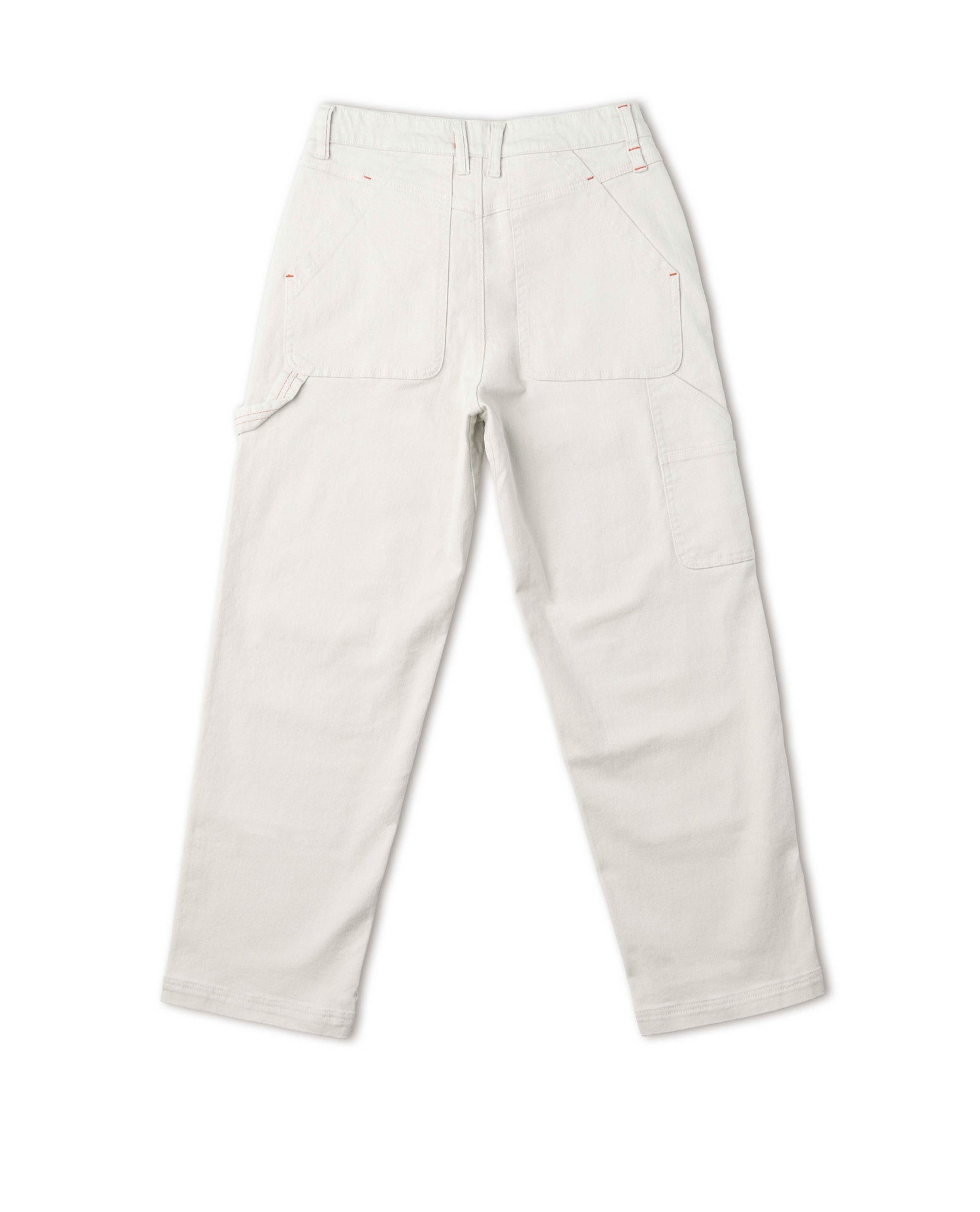 Women's bone utility pants studio shot.
