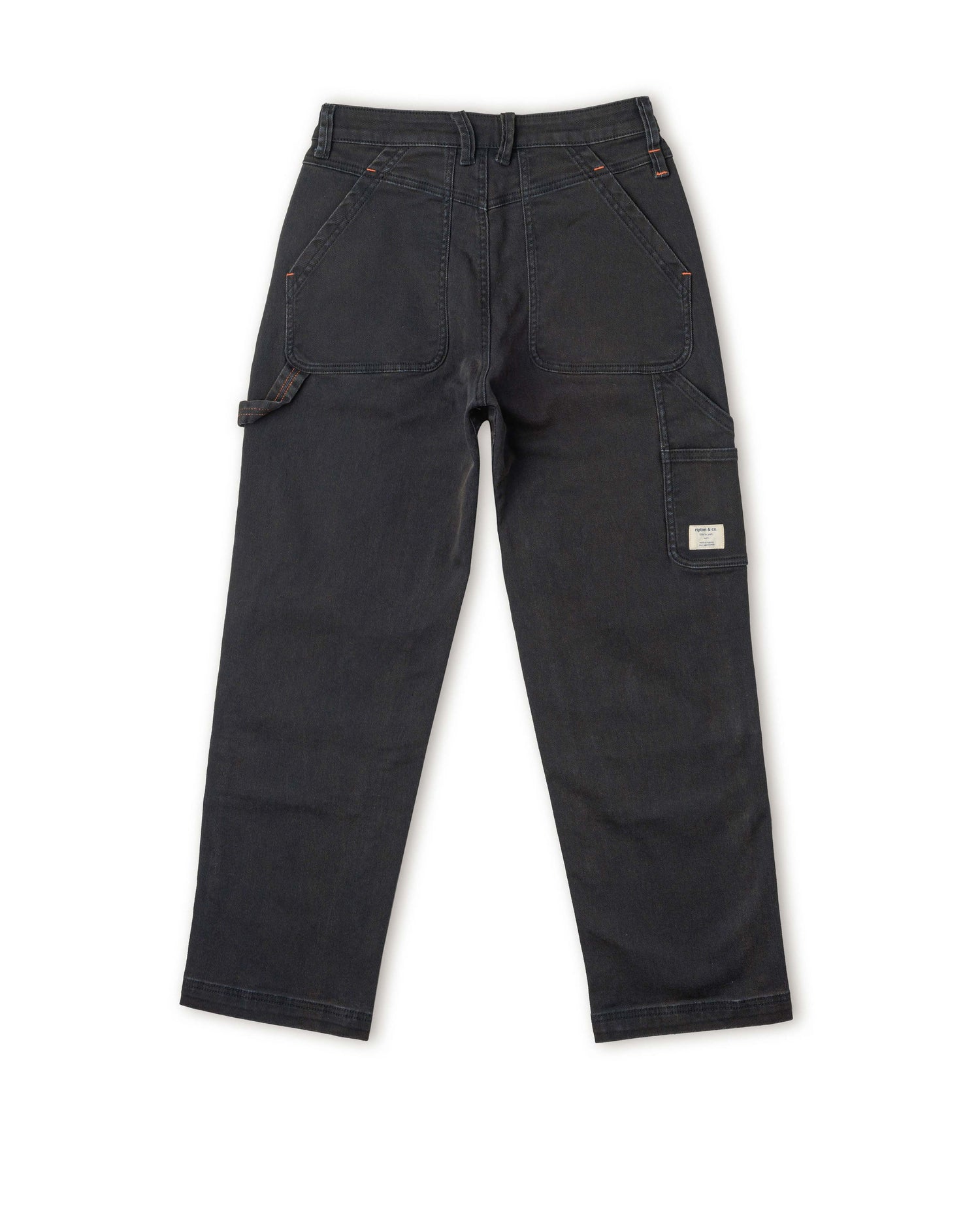 Black utility pants studio shot.