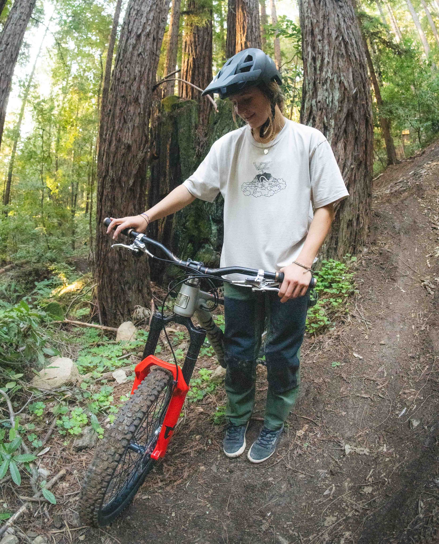 Janelle and her bike in Santa Cruz