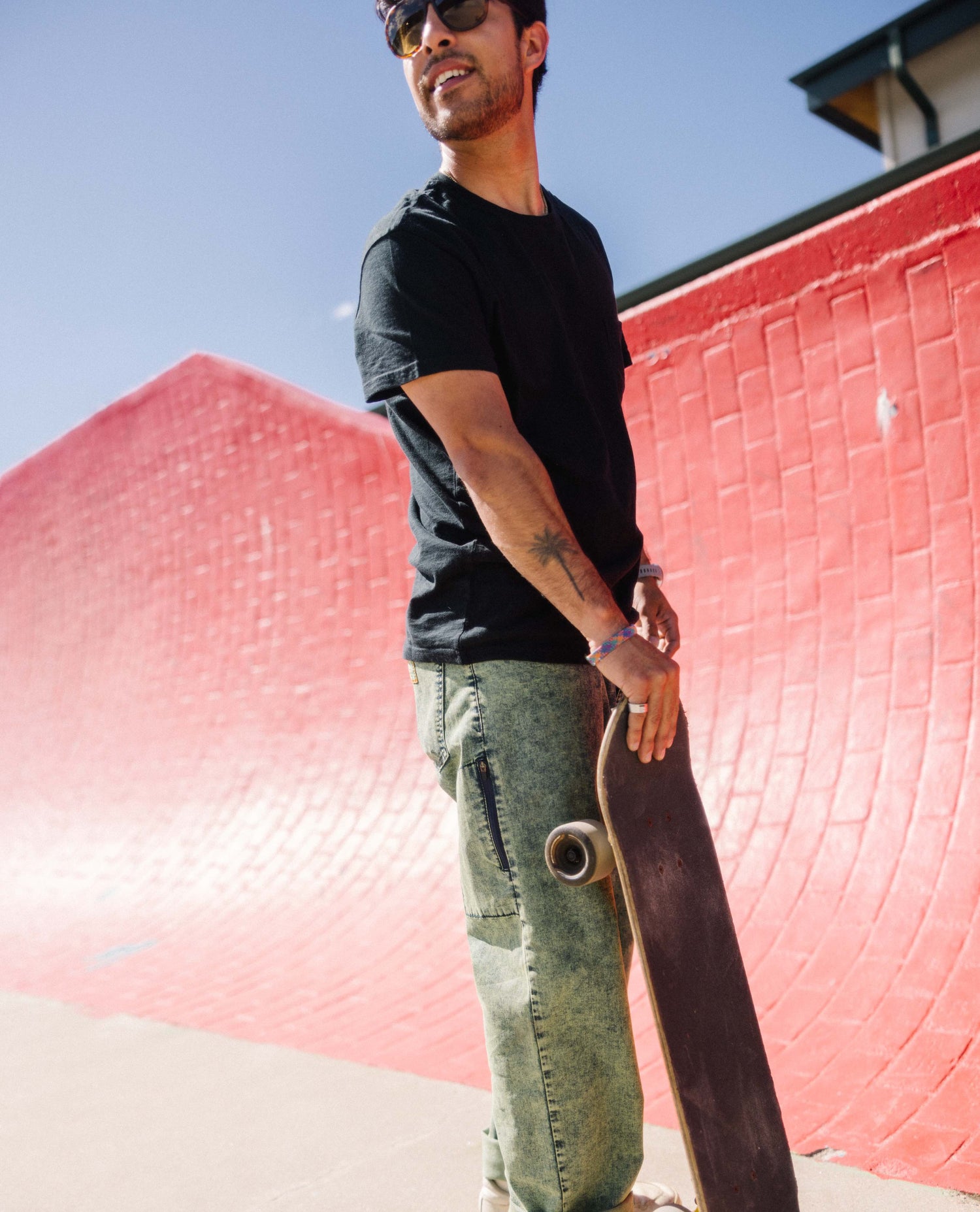 skateboarder in superlite jeans