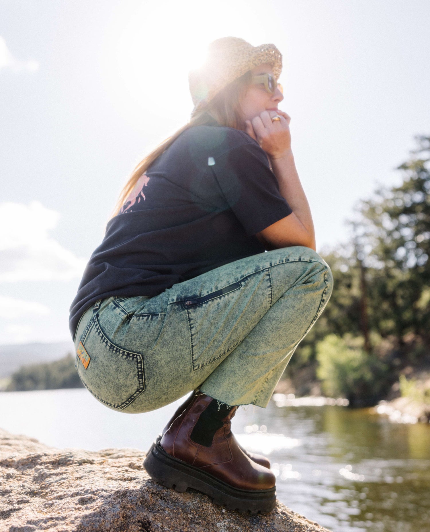 Woman in superlite jeans