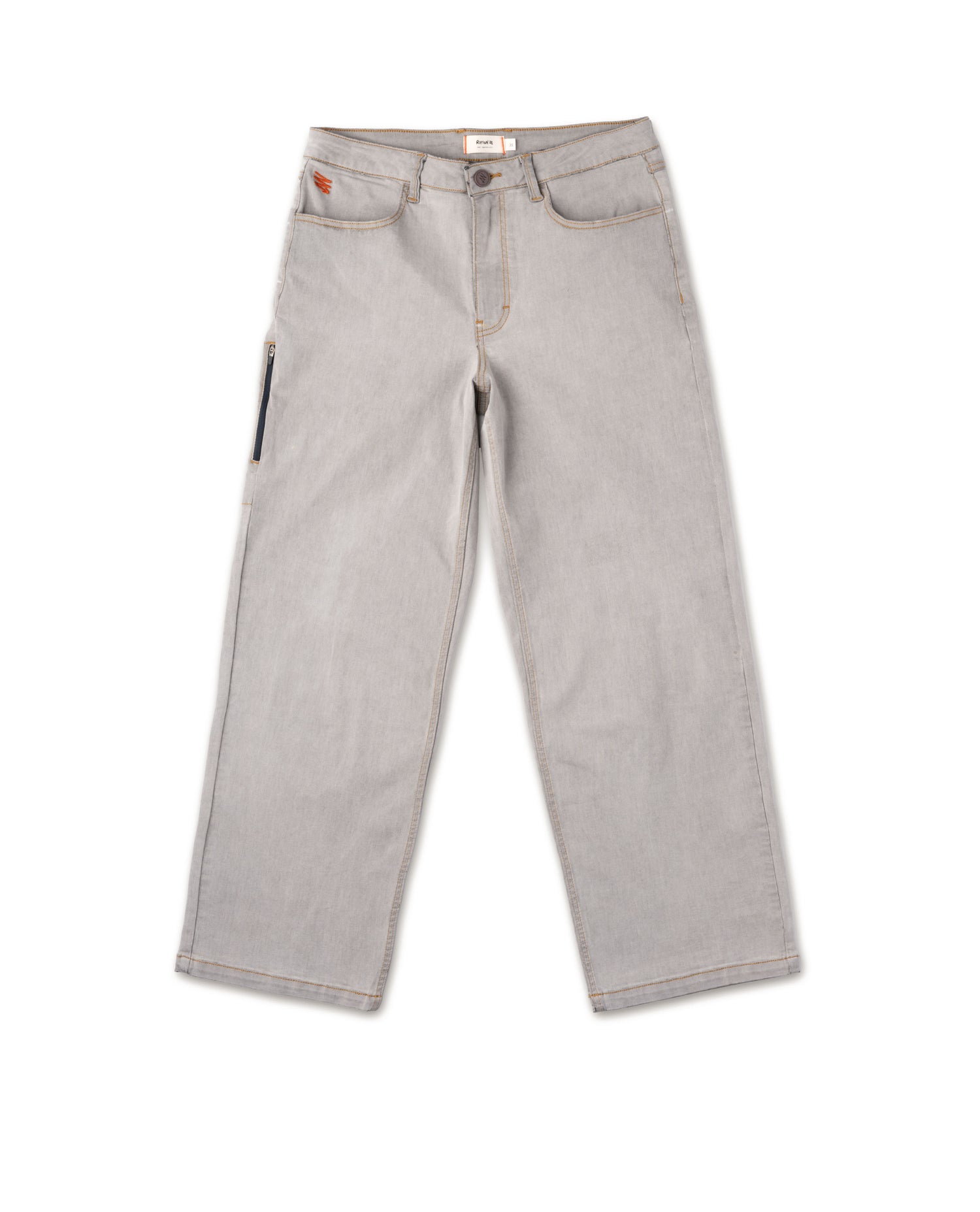Light gray jeans on a white background