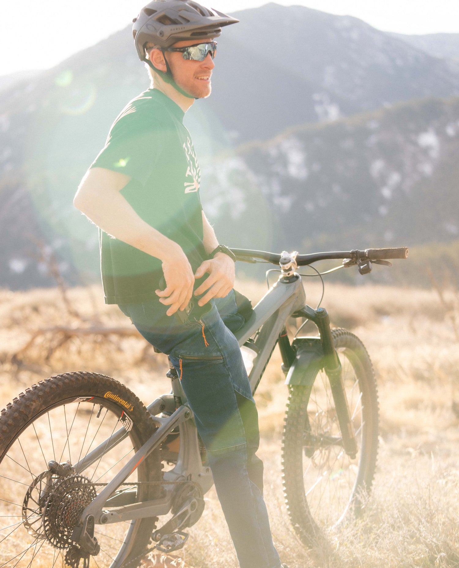 Hanging out in lightbro  in Men's Denim Bike Pant