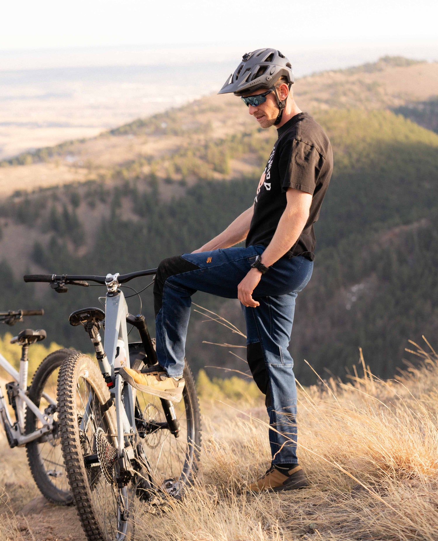 Chillin at the top of a mountain  in Men's Denim Bike Pant