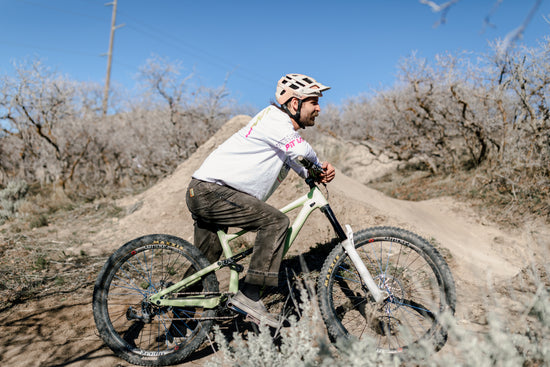 Mountain biker in ripton jeans