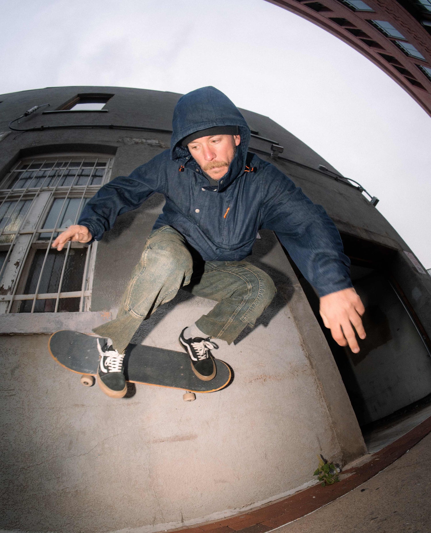 skateboarder wearing the denim annoraak