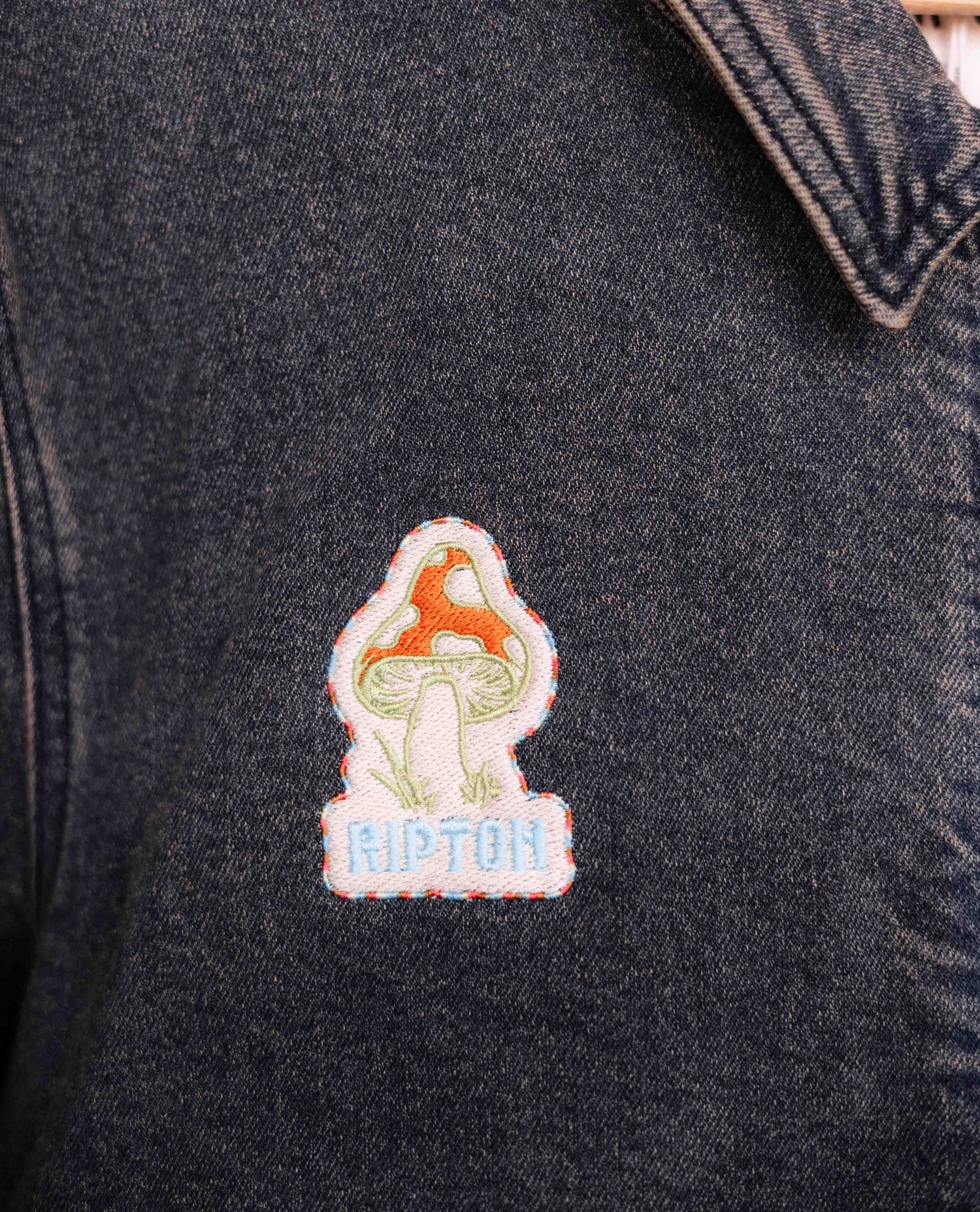 Dirty Dave Jacket with mushroom embroidery details