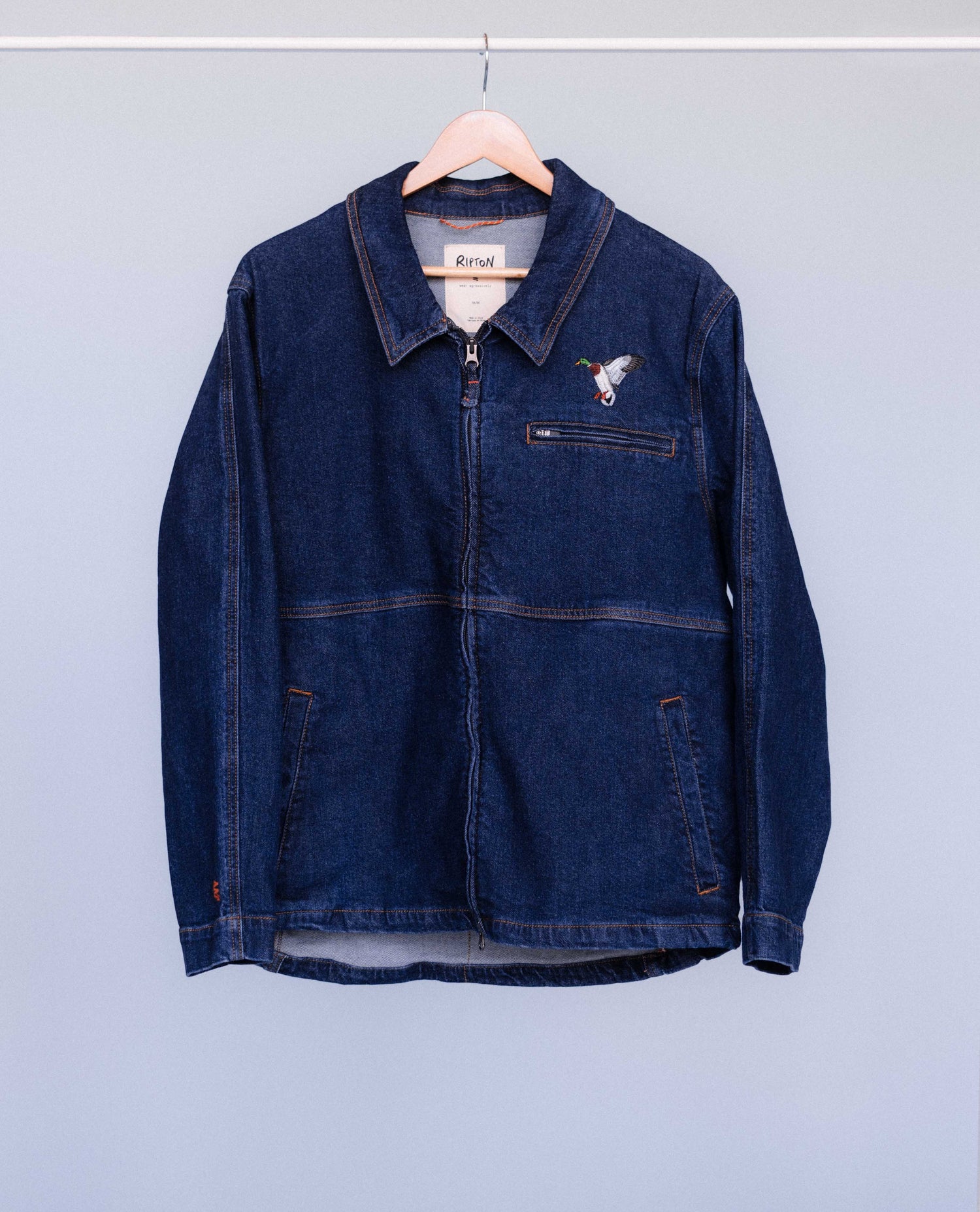 Denim Utilty Jacket with Duck embroidery