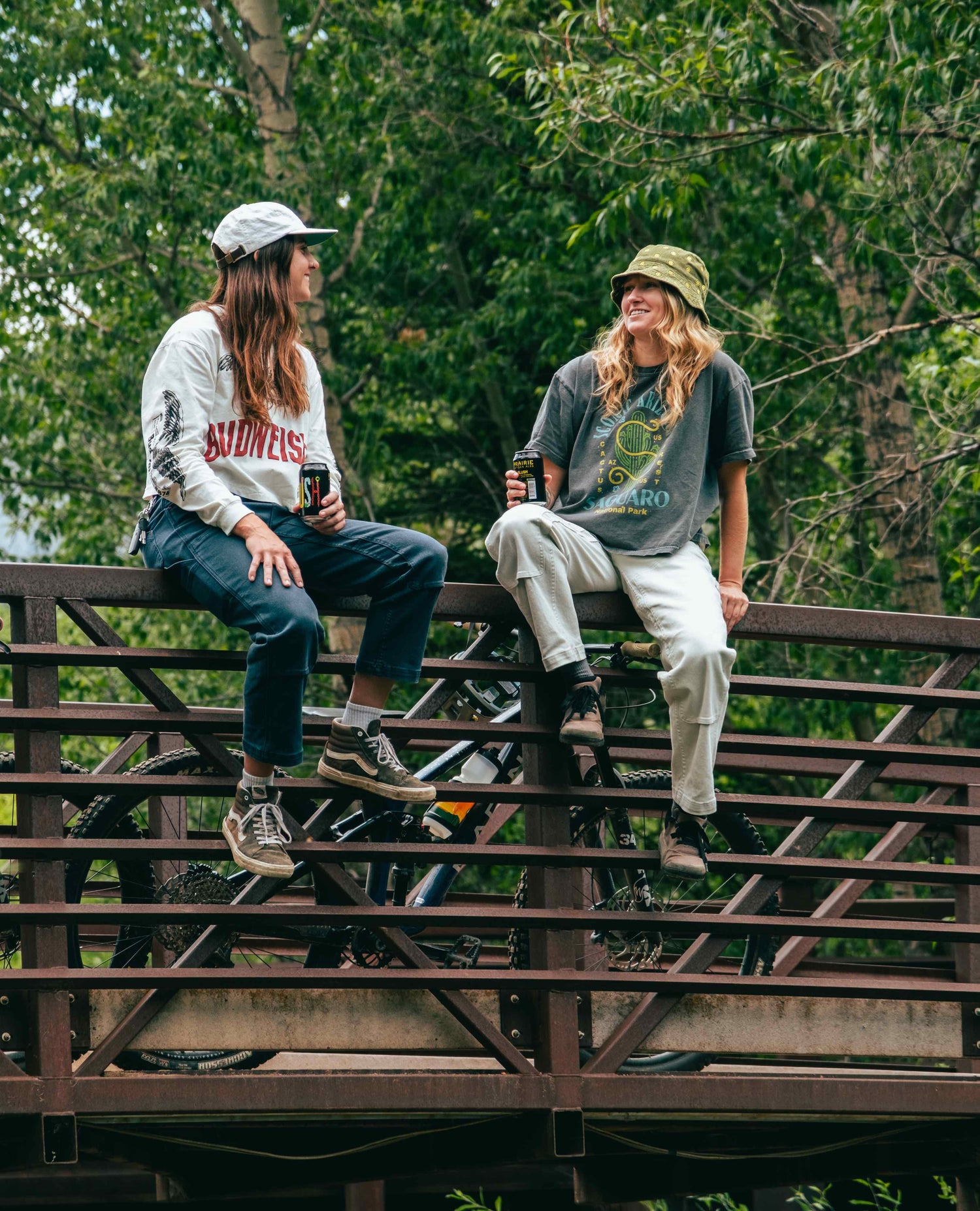 Girls on a bridge in Telluride