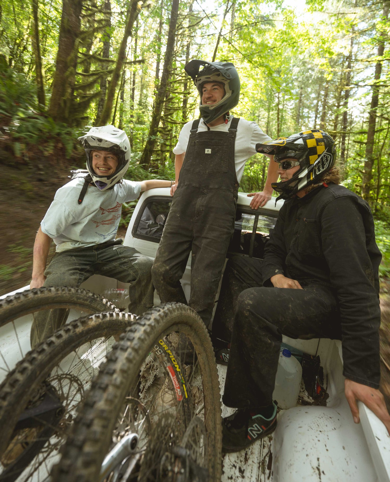 Guys on a shuttle MTB ride