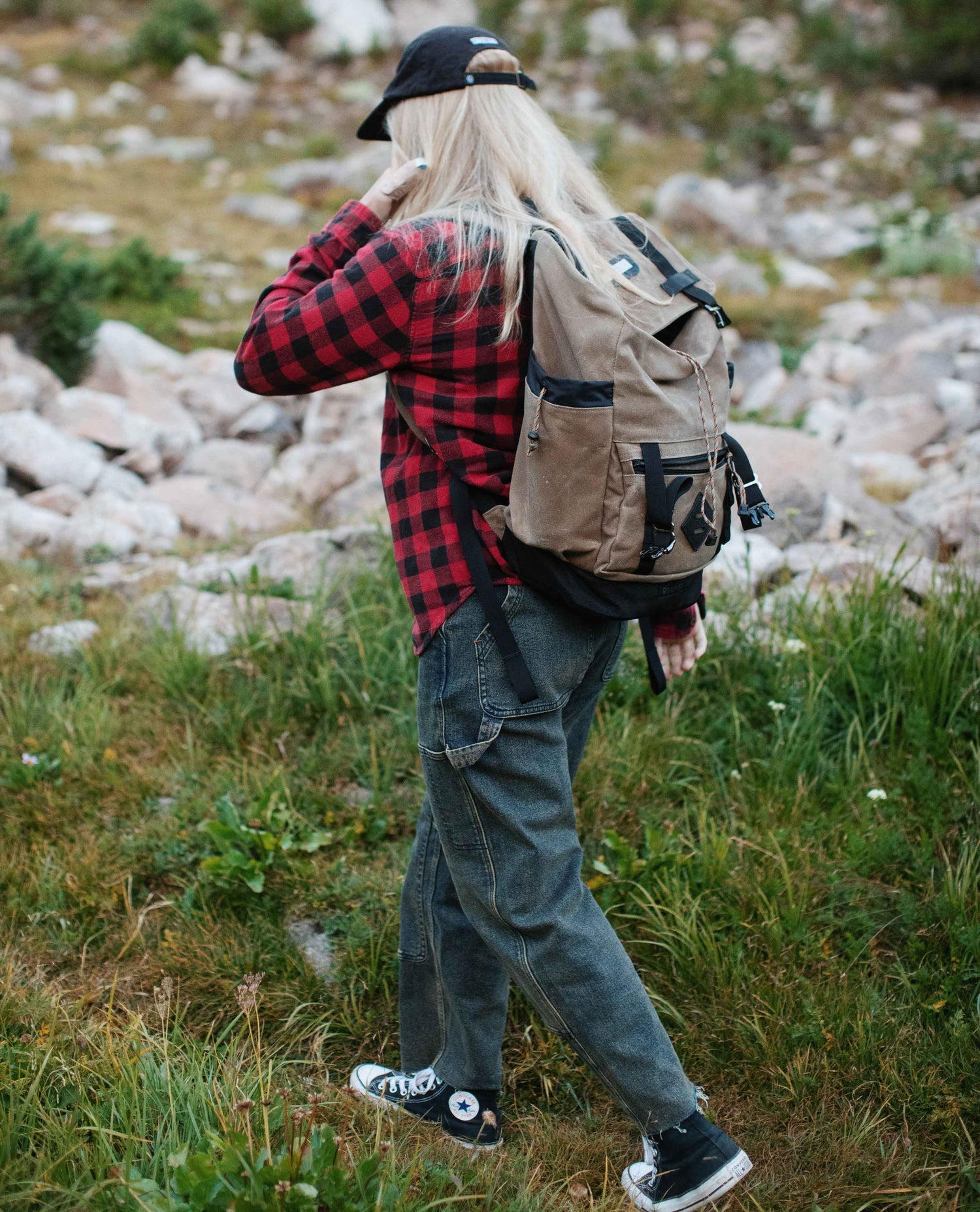 Sport Utility Jeans on a hiker 