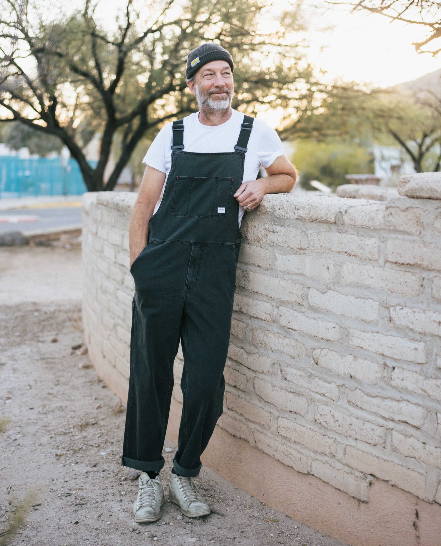 Curtis wearing Superlite overalls in Tucson