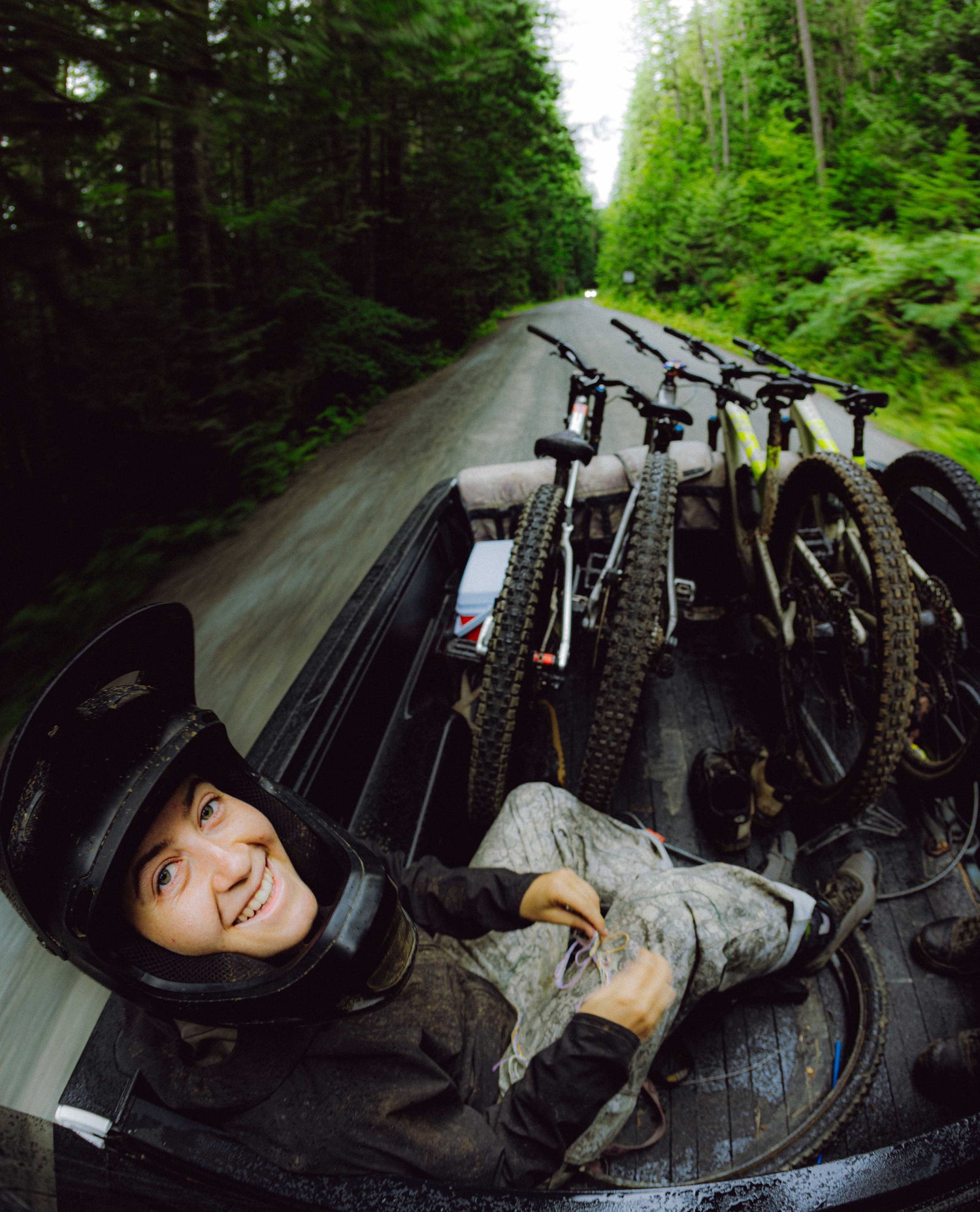 Kaia in a shuttle truck