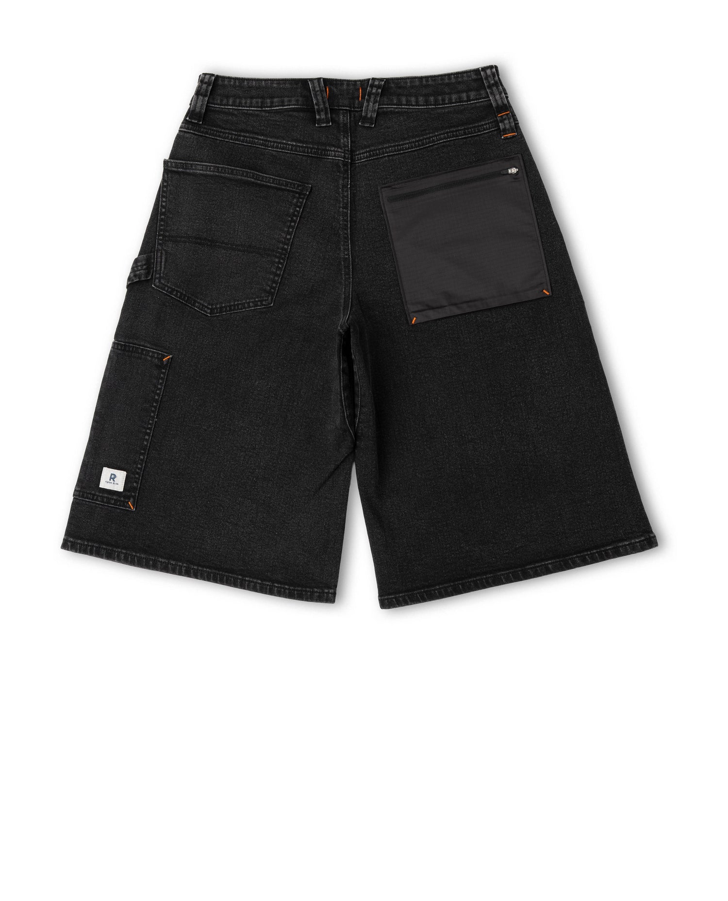 Black shorts shown from the back on a white background