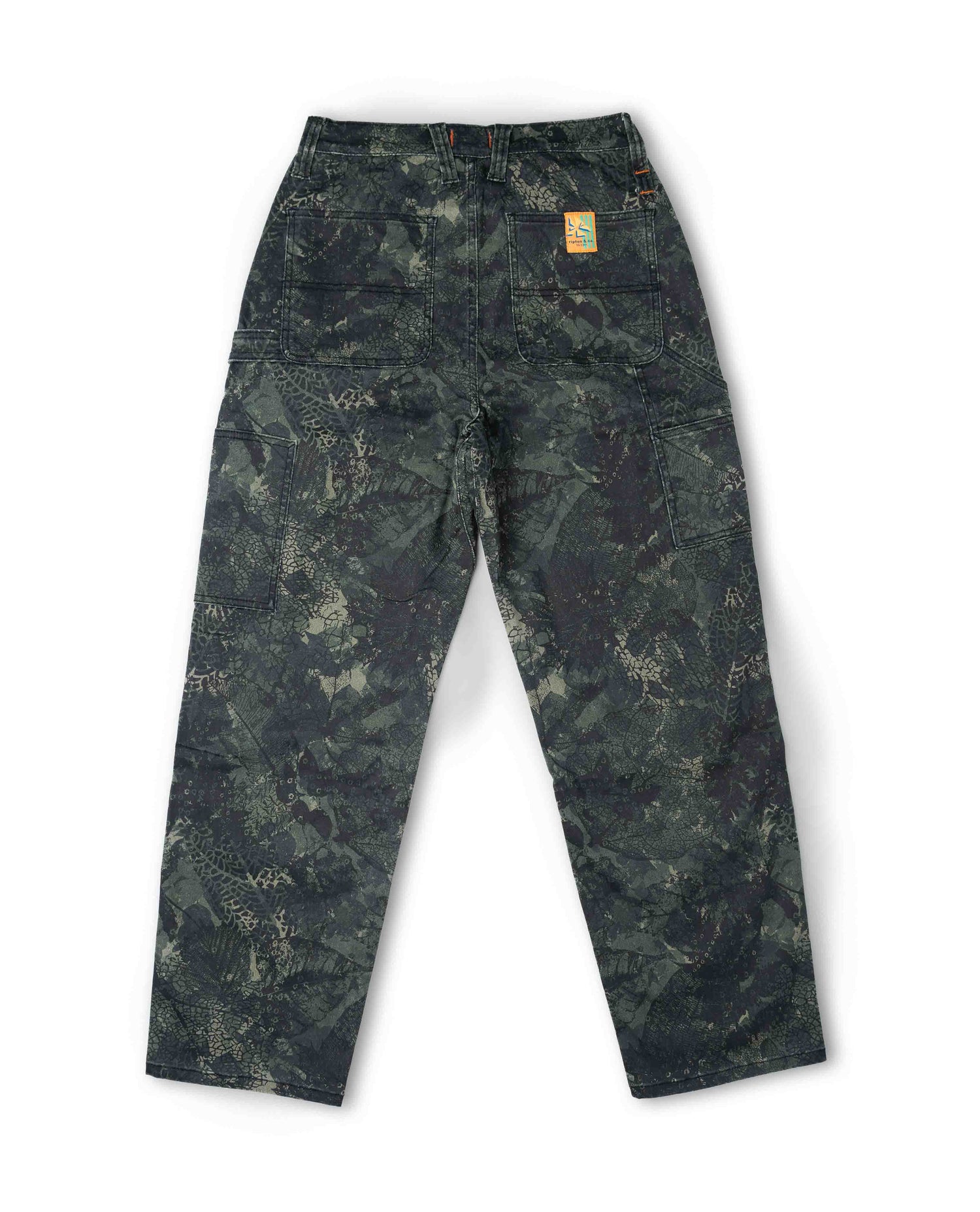 Back of leaf camouflage pants on white background