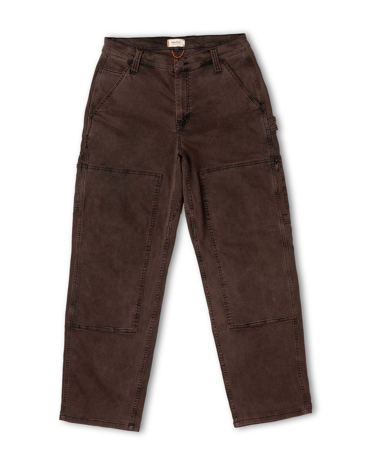 Brown cargo pants on a white background