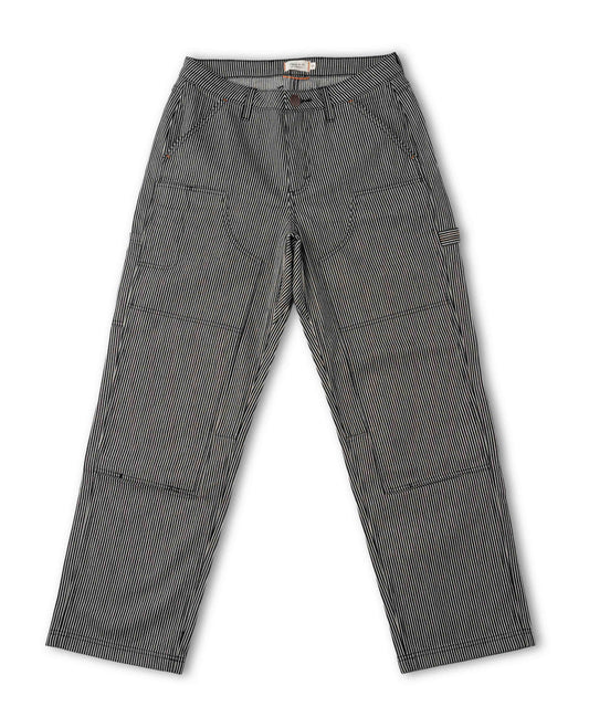 Black and white striped pant, front view, on white background.