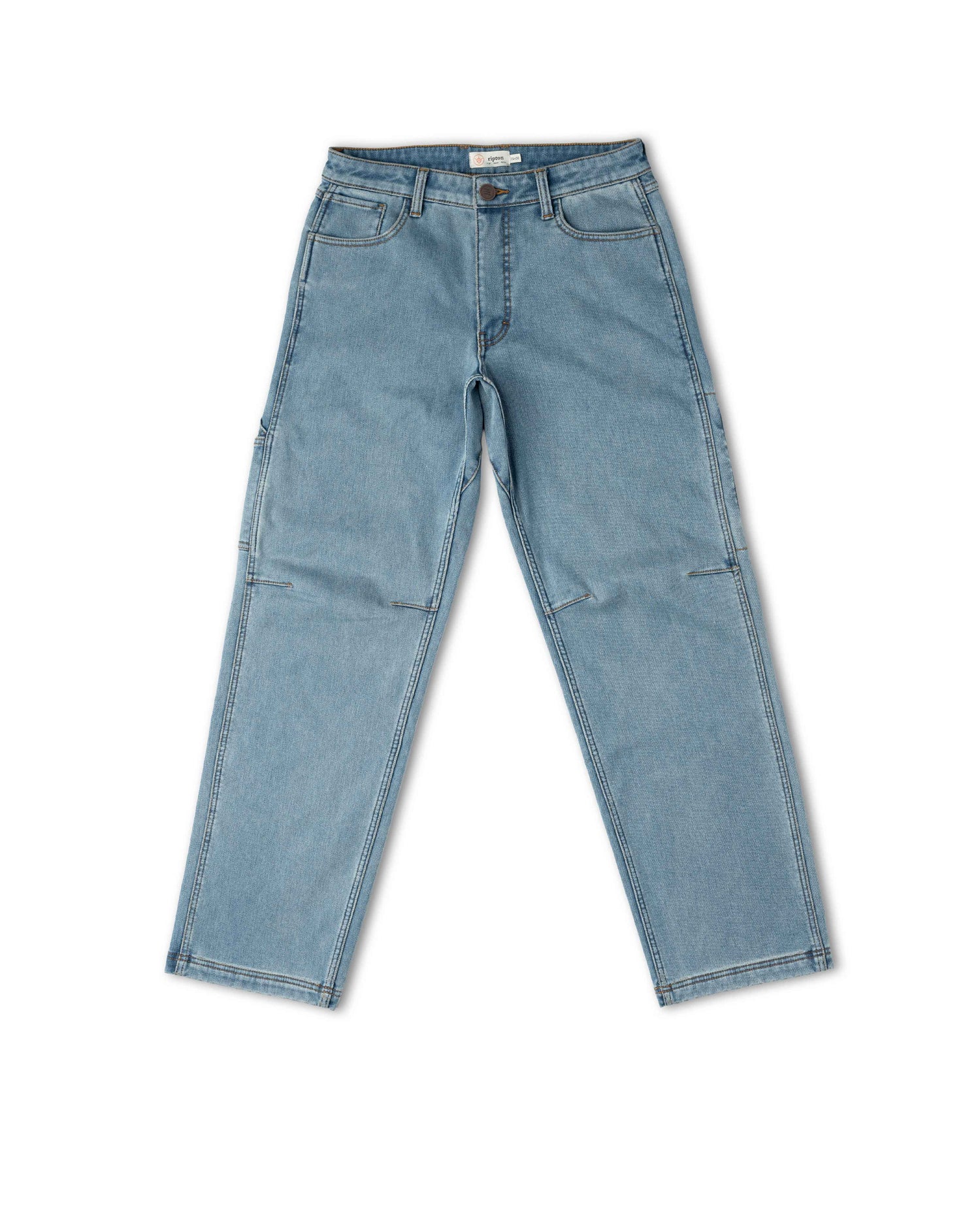 Light blue jeans on a white background