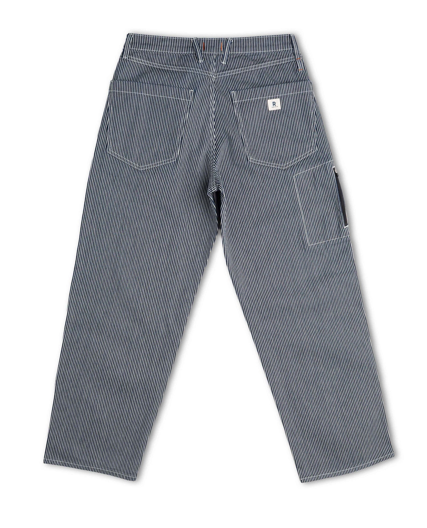 Gray striped pants on a white background