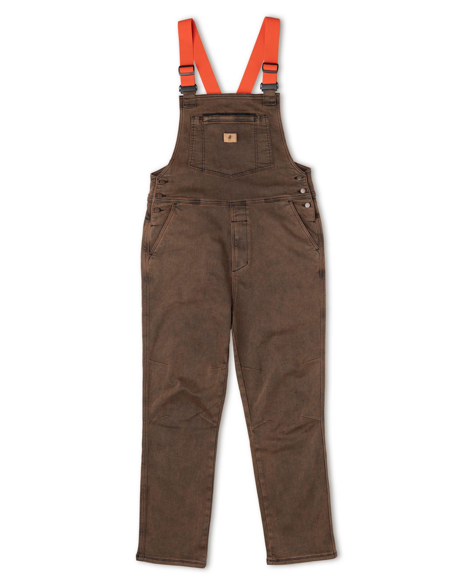 Rust overalls in studio