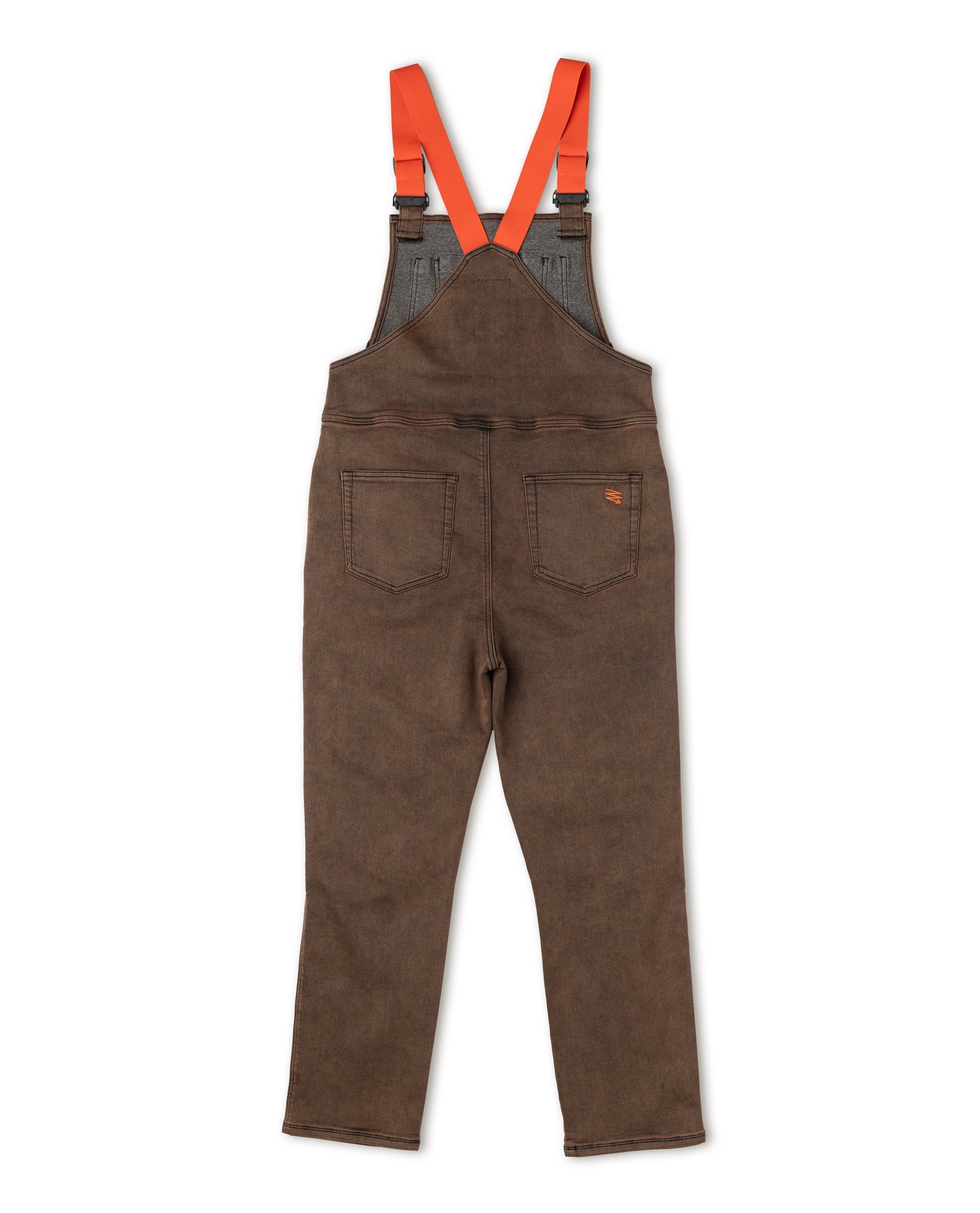 Rust overalls in studio back