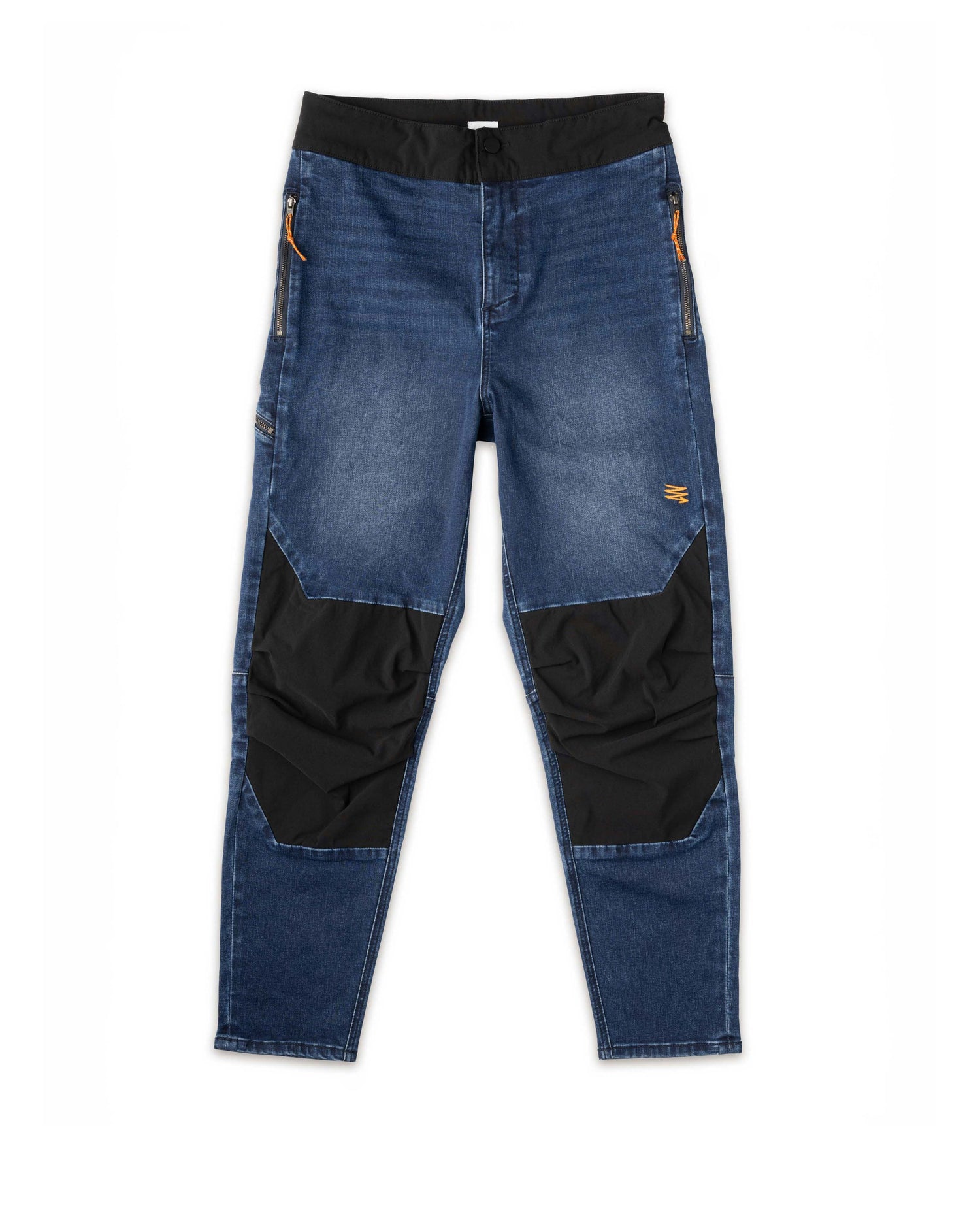 front studio shot of Ripton denim bike pants