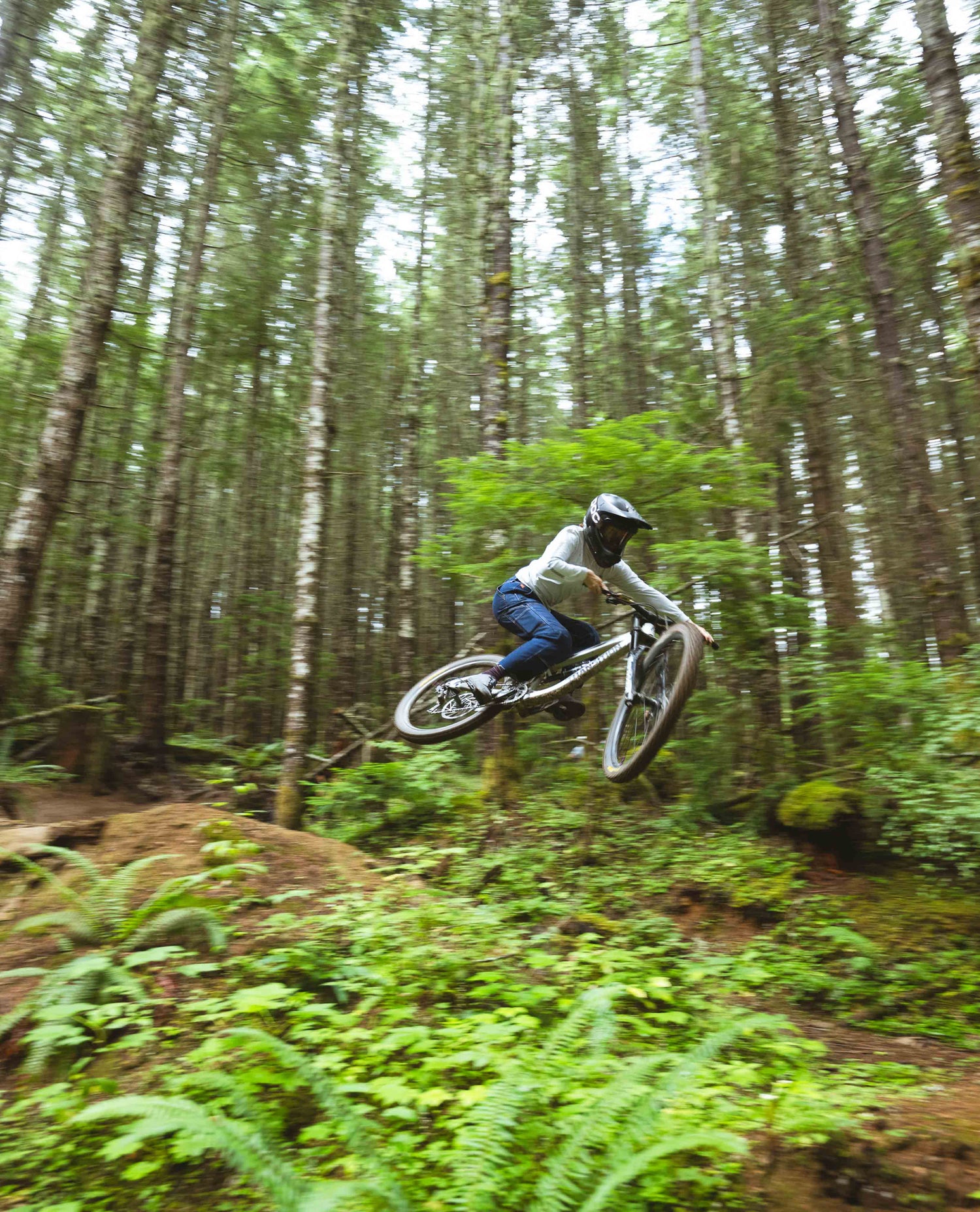 Sport Utility Jeans on a mountain biker 