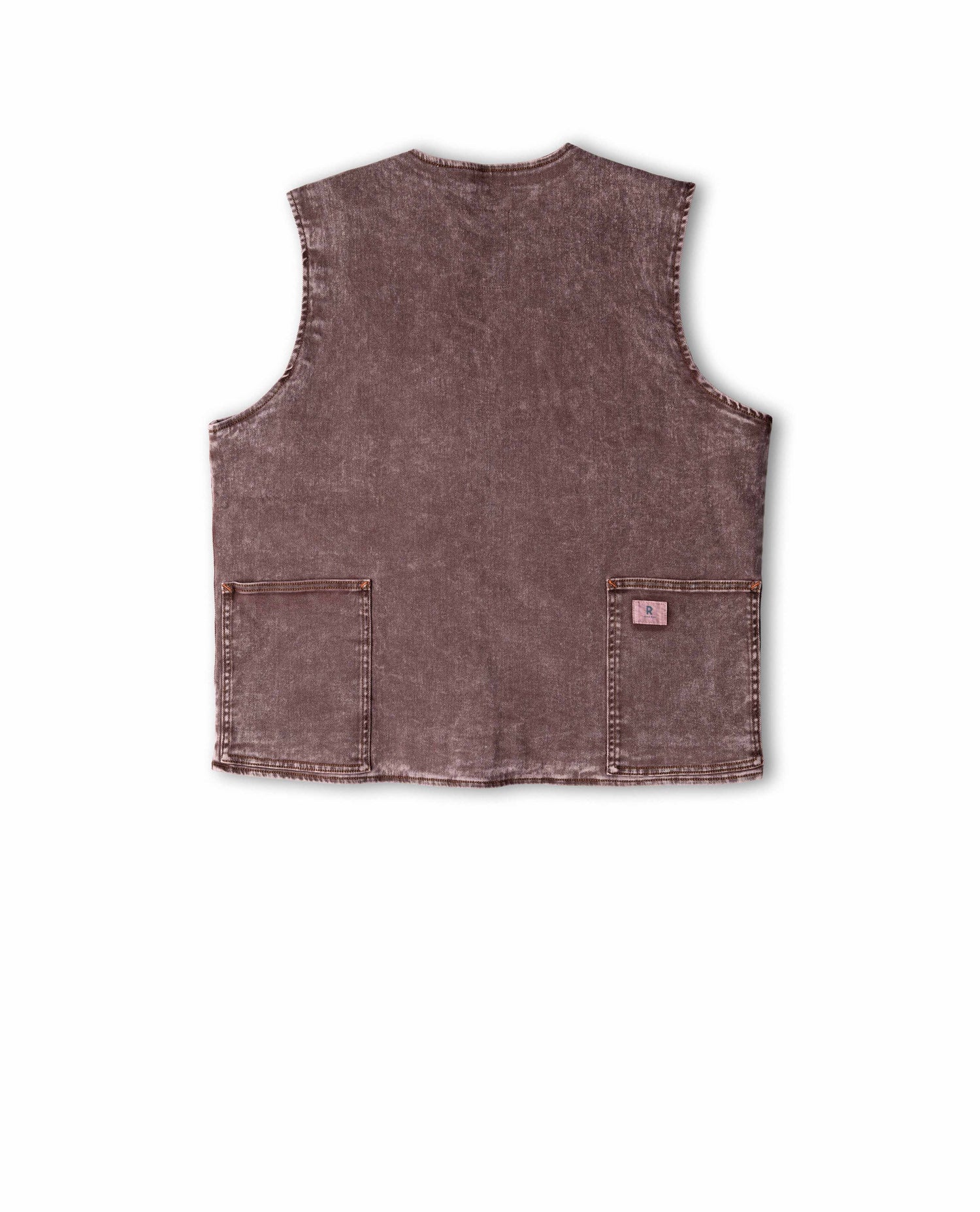 Brown sleeveless vest on a white background
