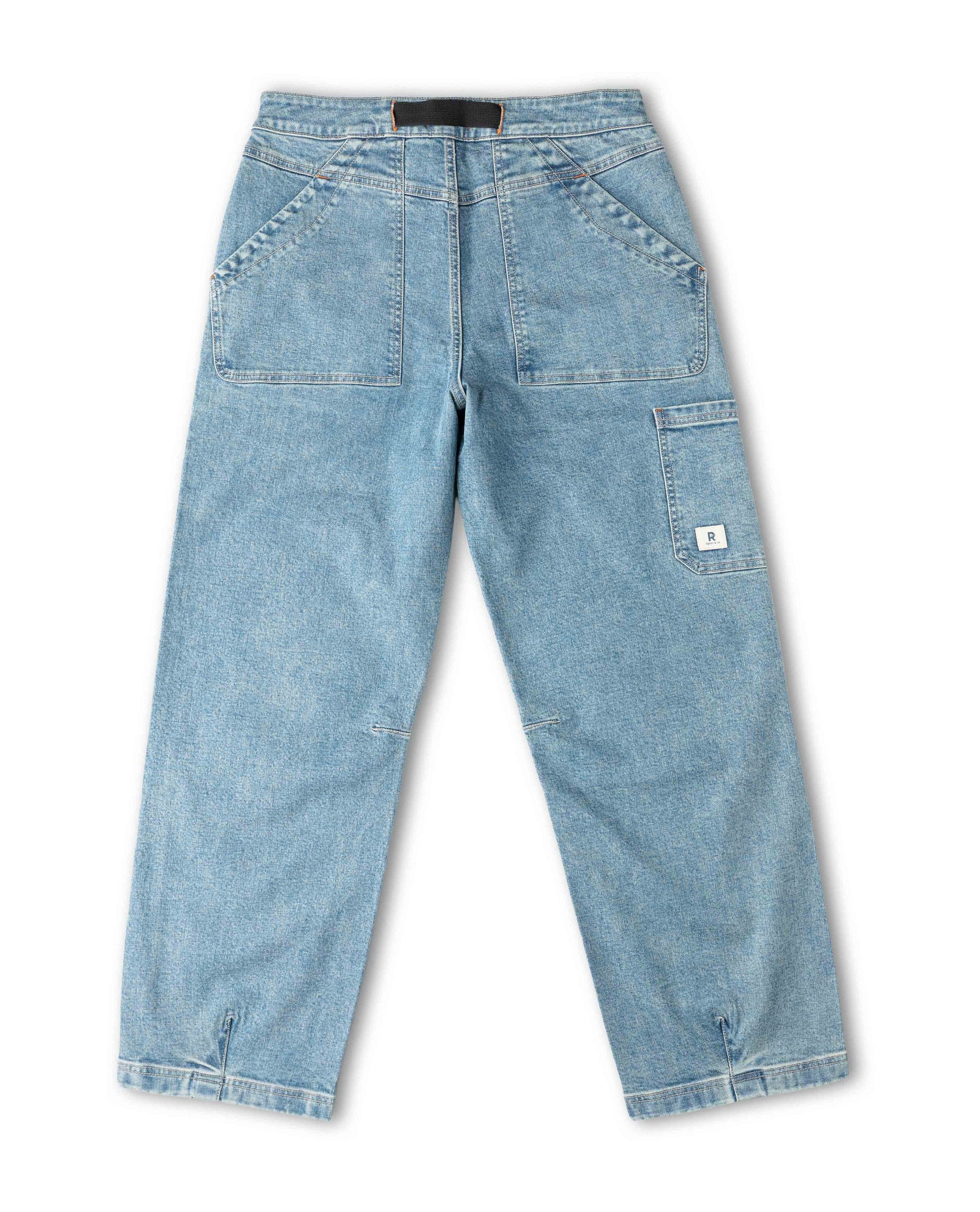 Light blue jeans on a white background