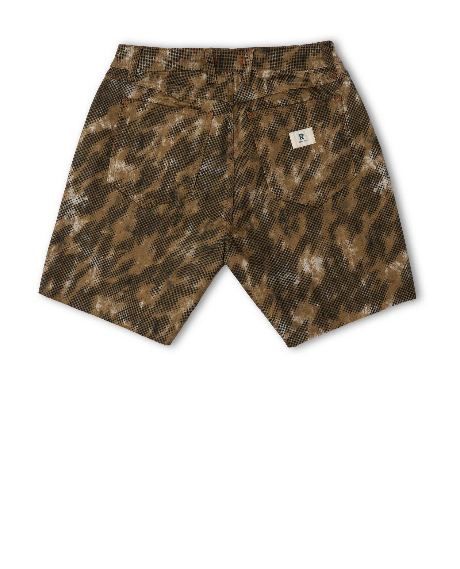 Camouflage shorts on a white background
