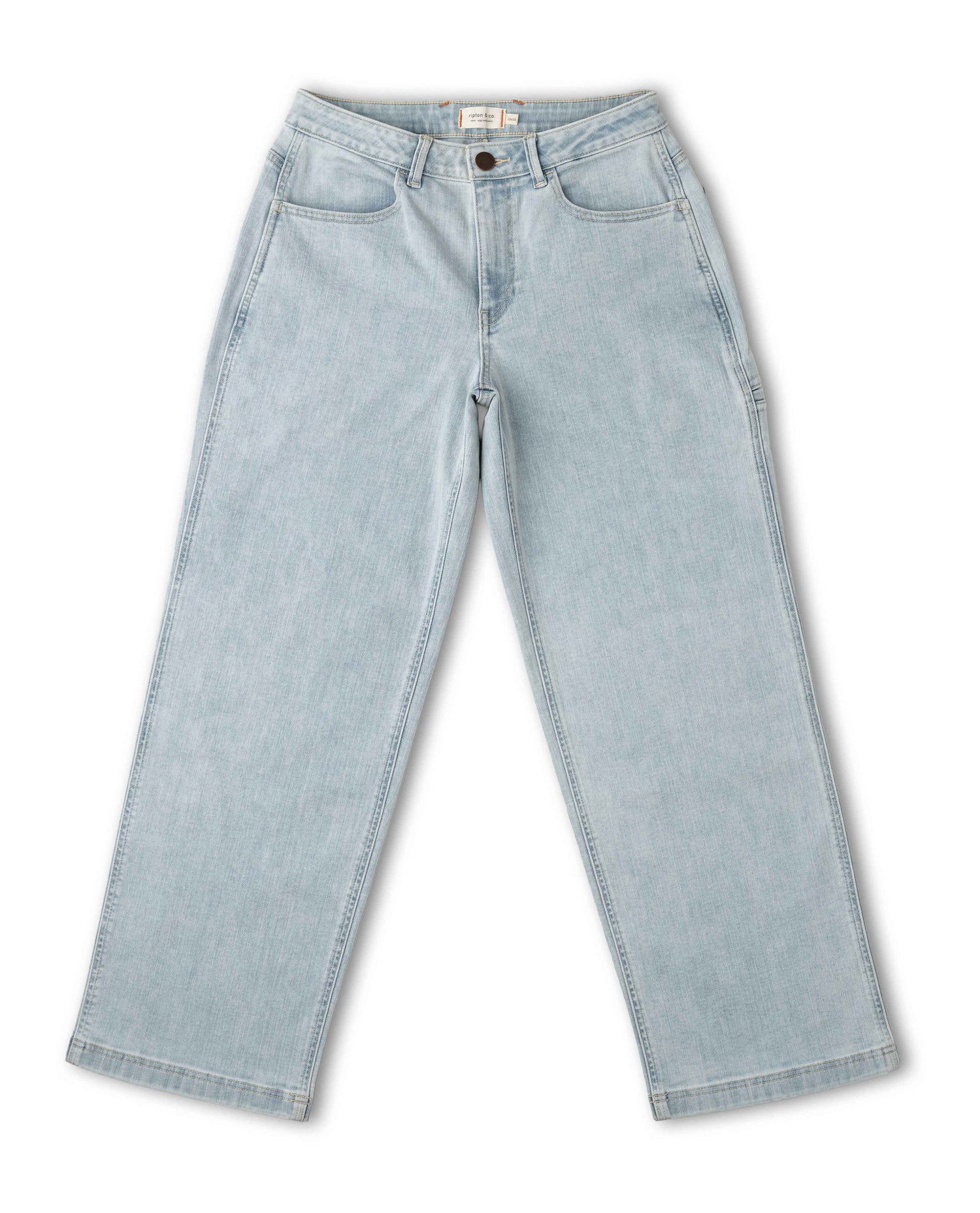 Light blue jeans on a white background