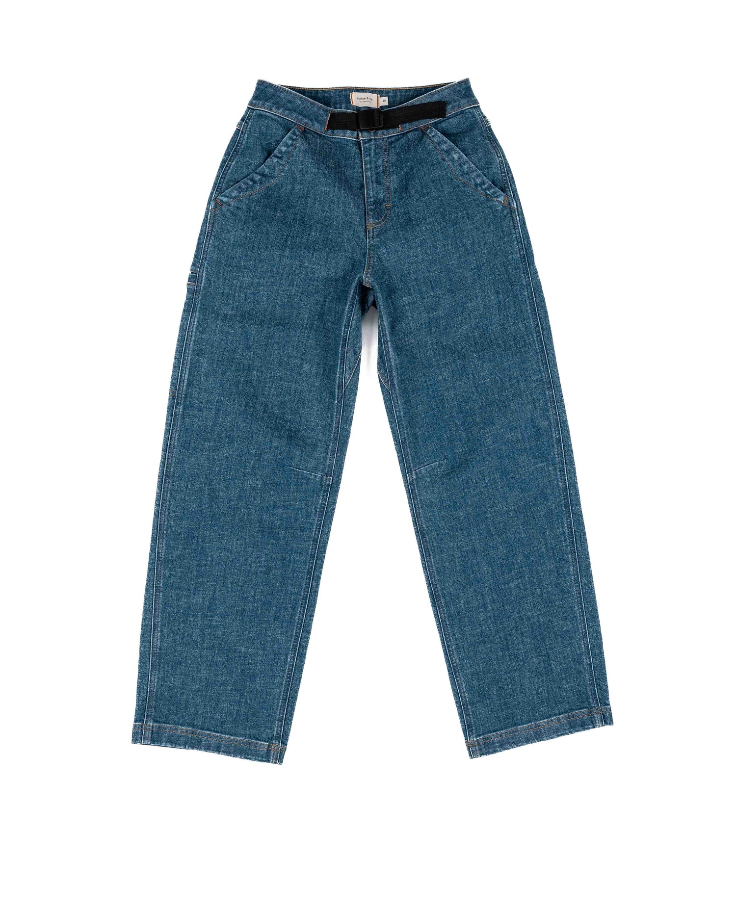 Pair of blue jeans on a white background