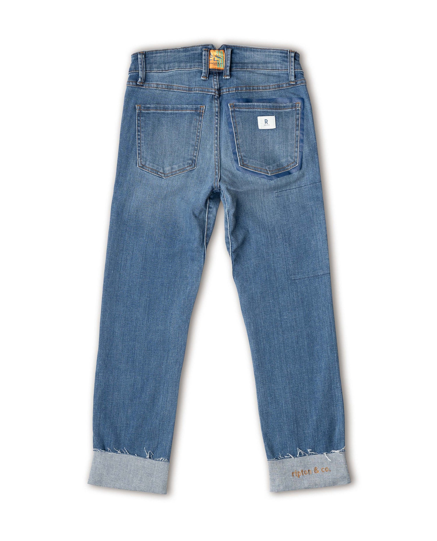 Rear view of a pair of Ripton jeans. 