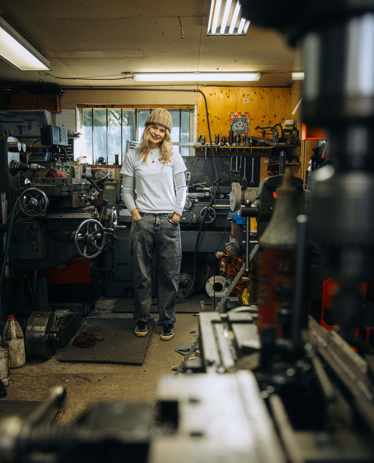 Lucy in her workshop