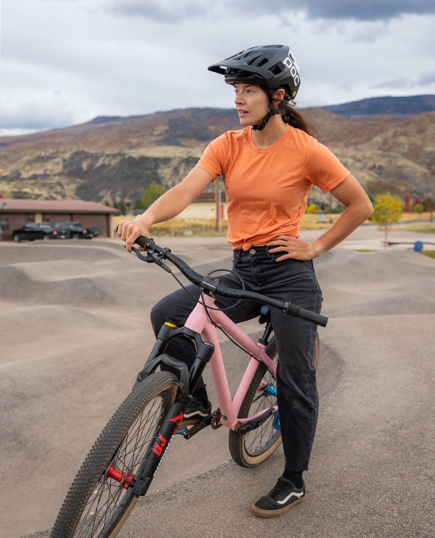 Women on a bike in jeans