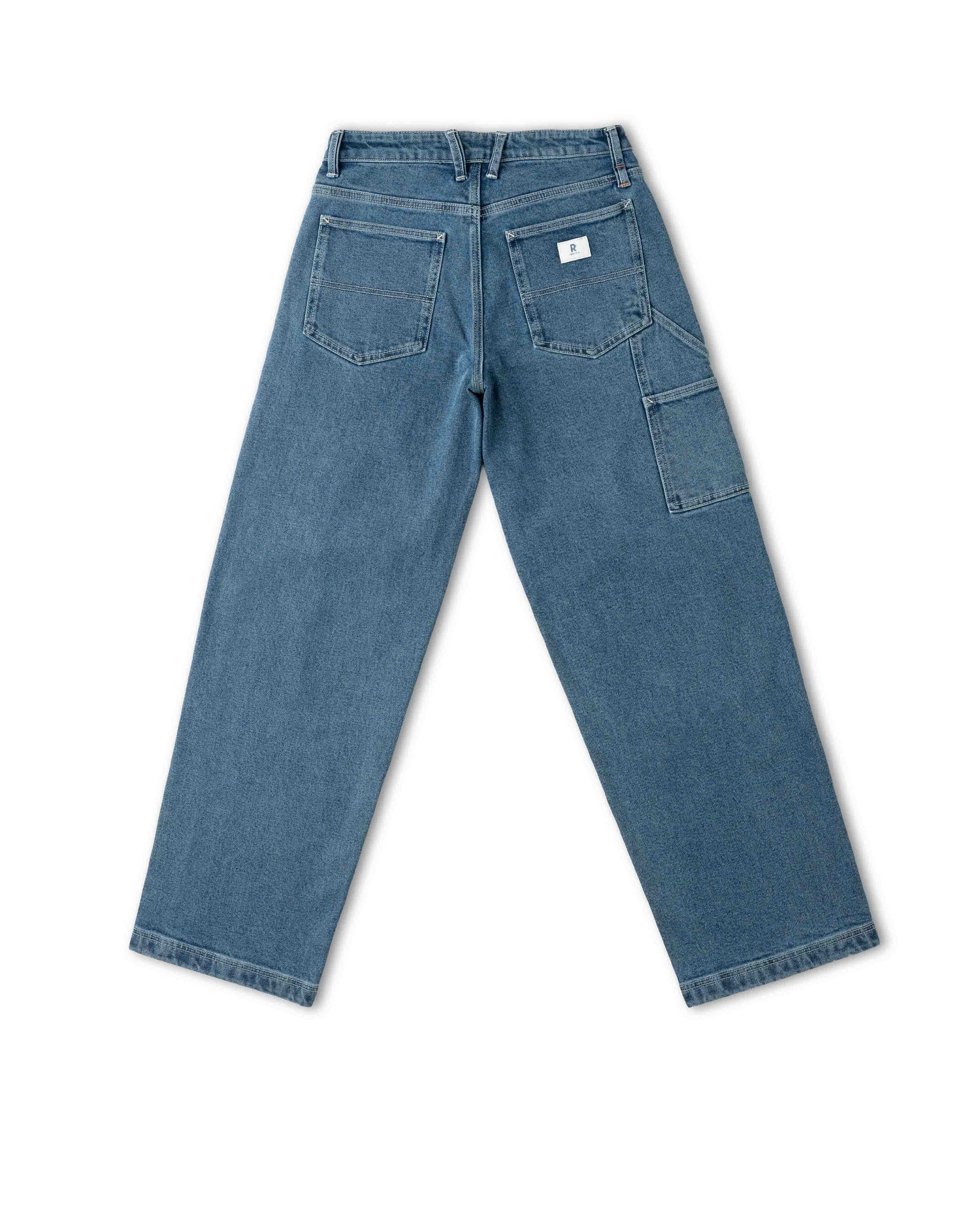 Blue jeans on a white background