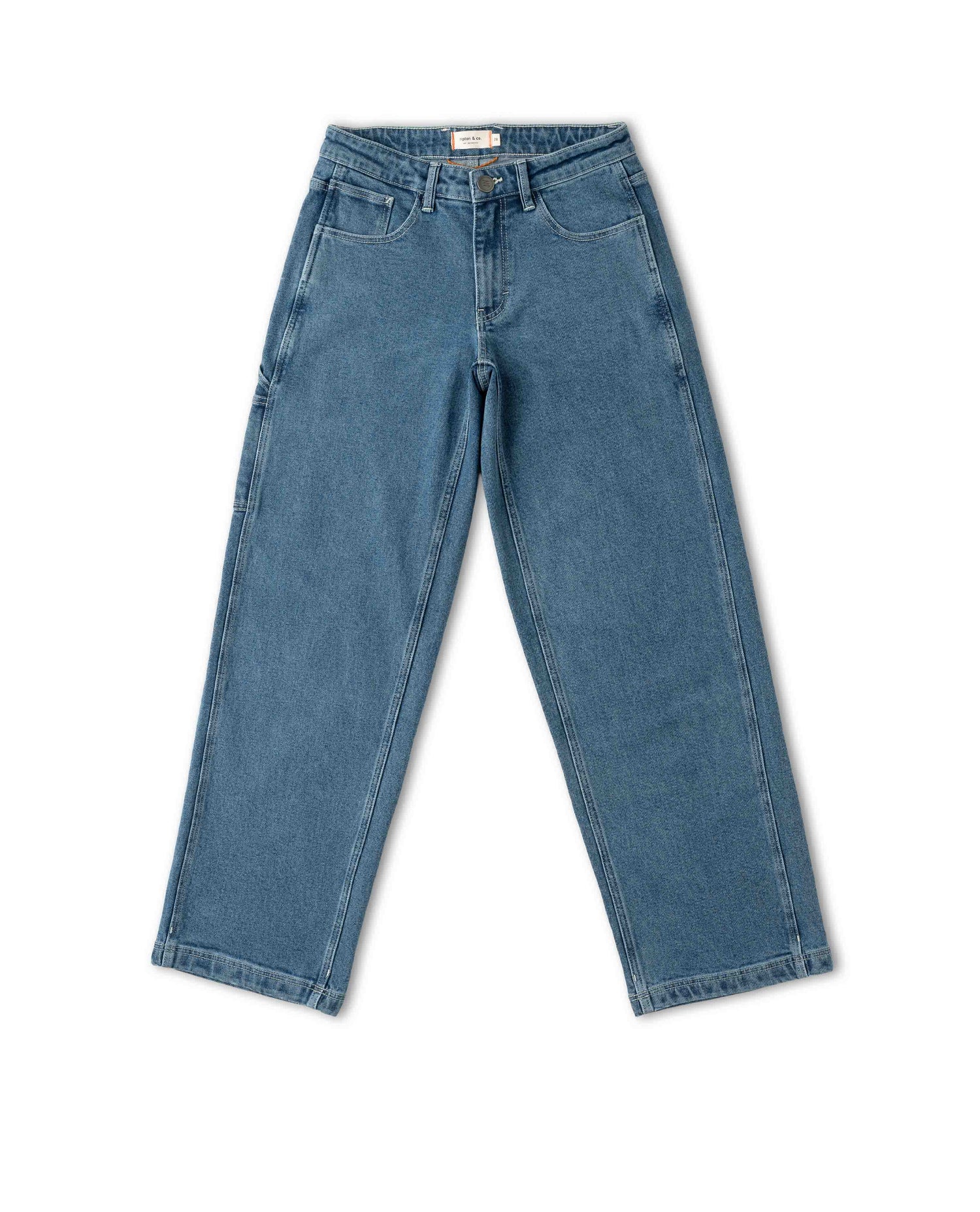 Blue jeans on a white background