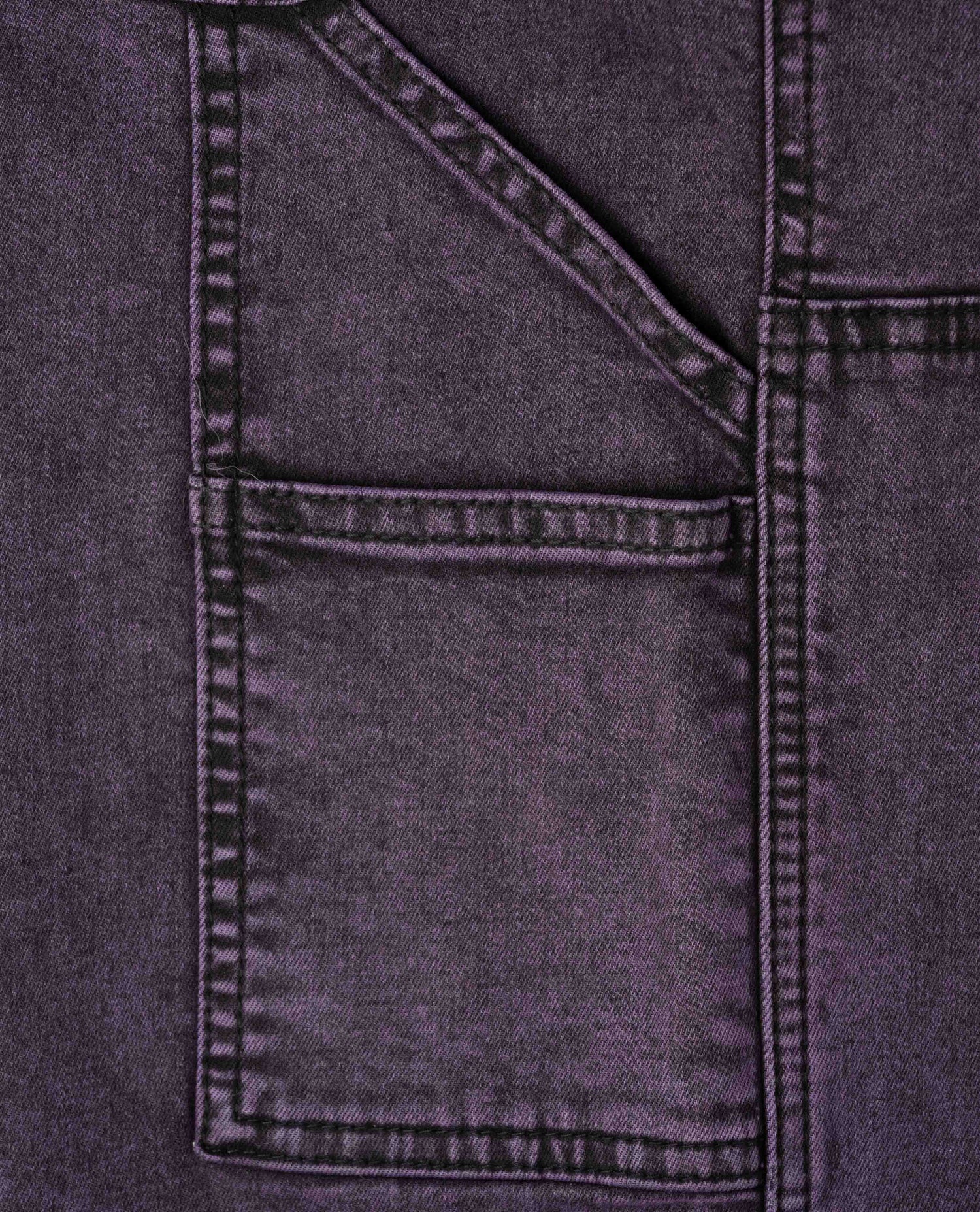 Close-up of a pocket on a dark denim fabric