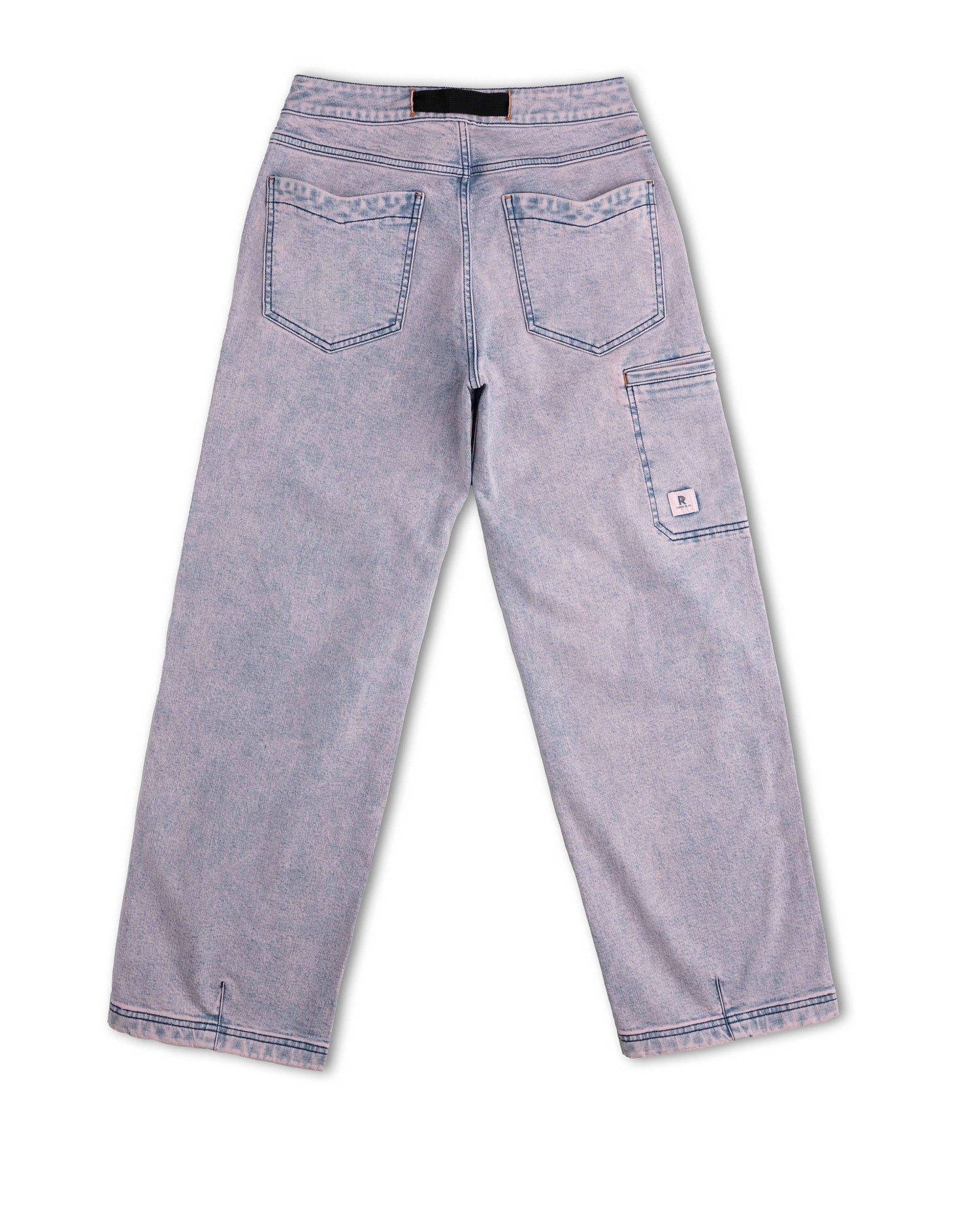 Light blue jeans on a white background