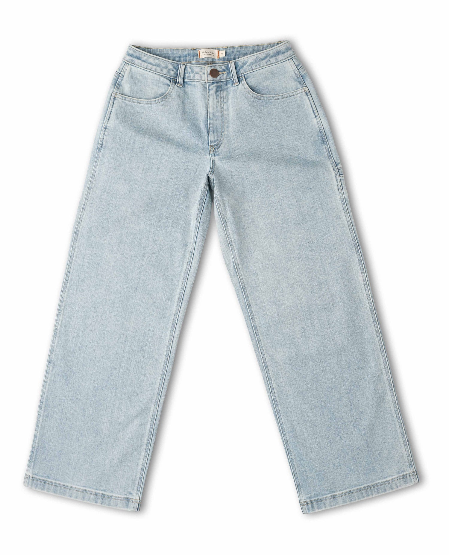 Light blue jeans on a white background