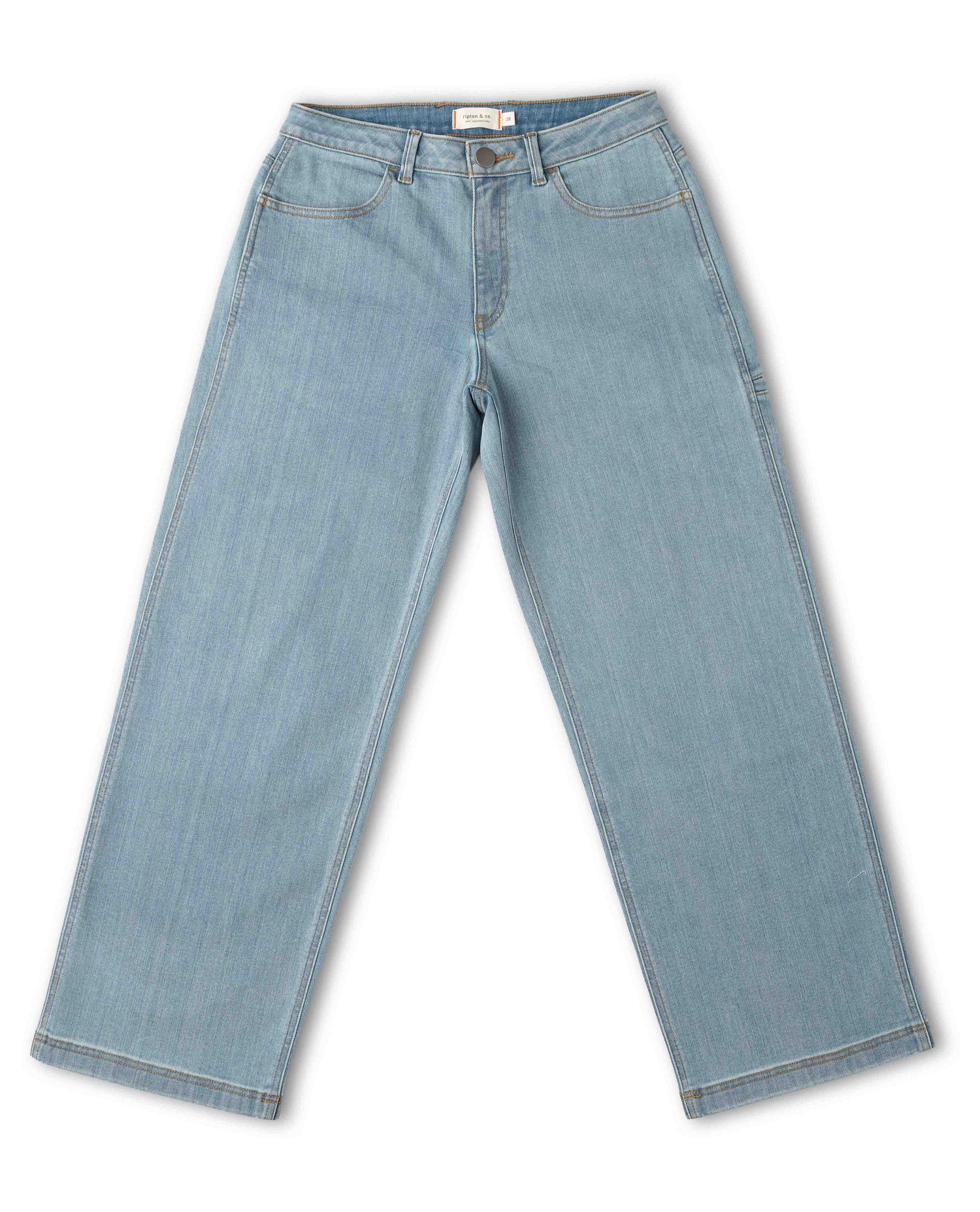 Light blue jeans on a white background