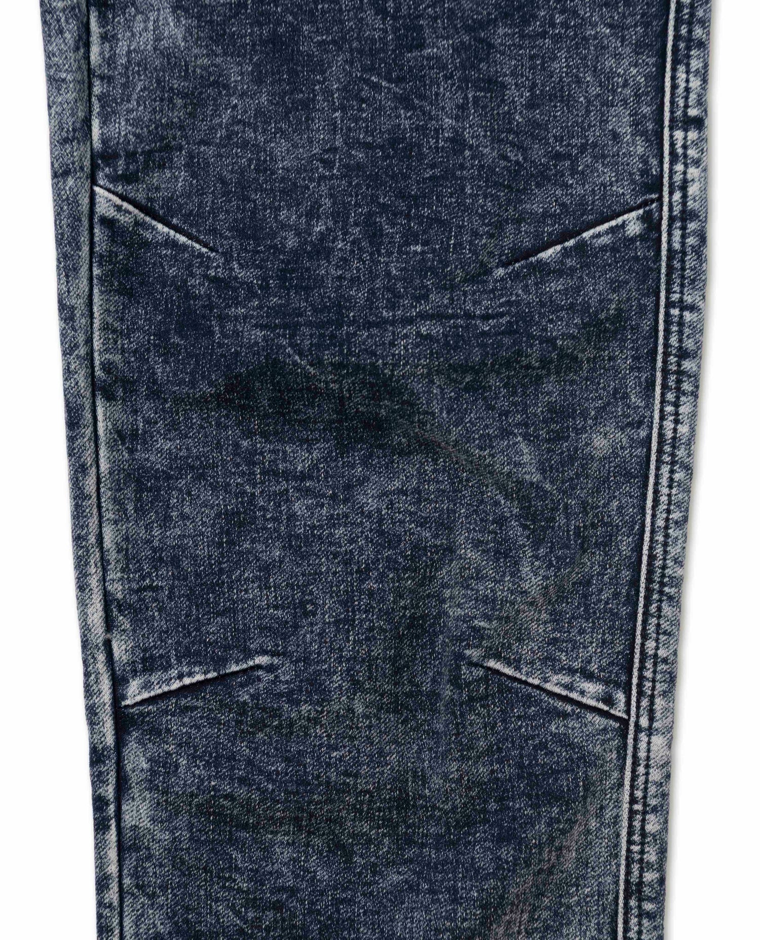 Indigo Marble women's denim overalls details