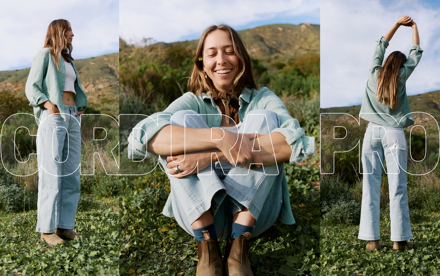 Woman in a field with 'Cordula Pro' text overlay